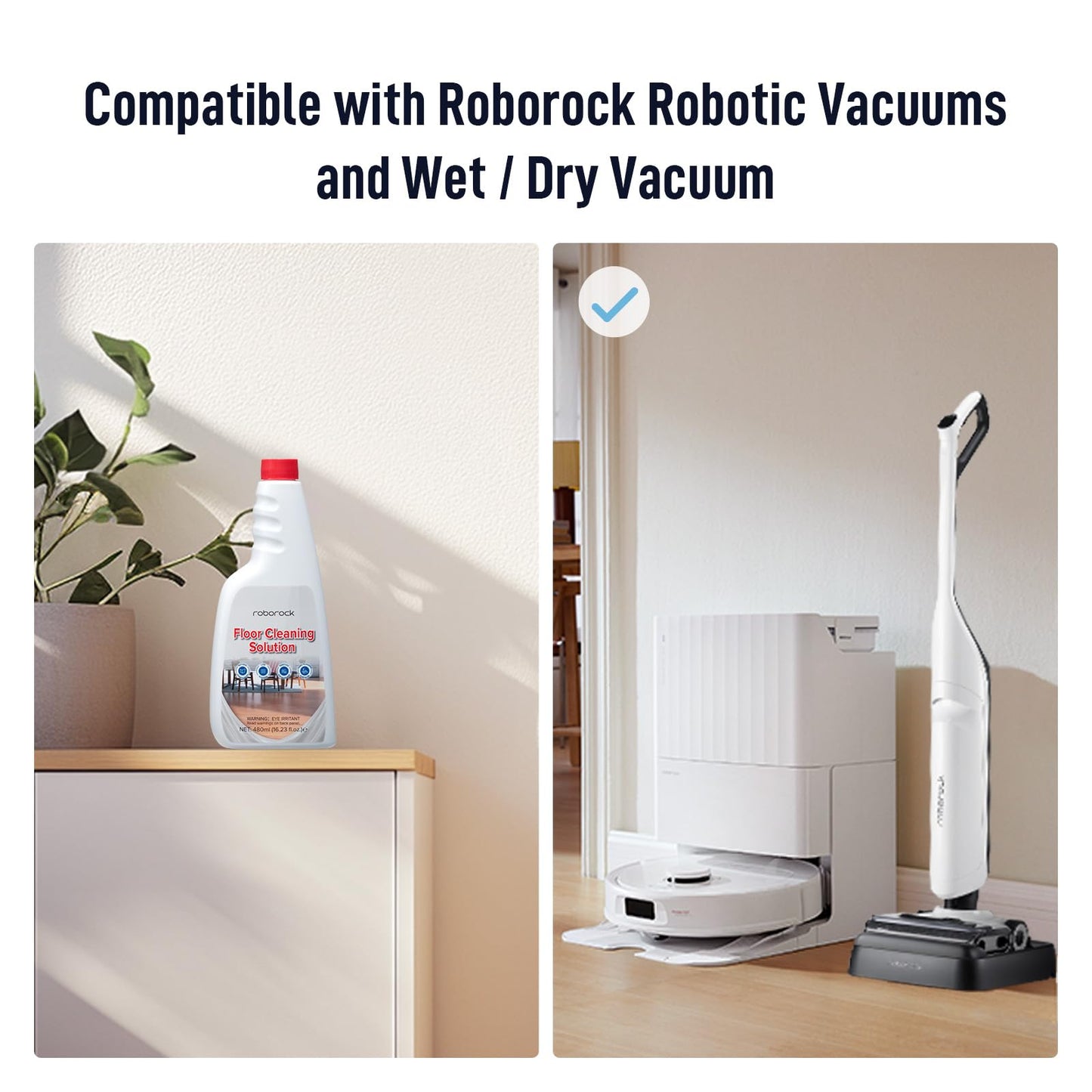 roborock Official Floor Cleaning Solution, Floor Cleaner for Hardwood Tile Hardfloor, Compatible Robot Vacuums with Mopping and Wet Dry Vacuum, 16.2 FL OZ, Dilution Ratio 1:200 🍁 All In One Marketplace Canada