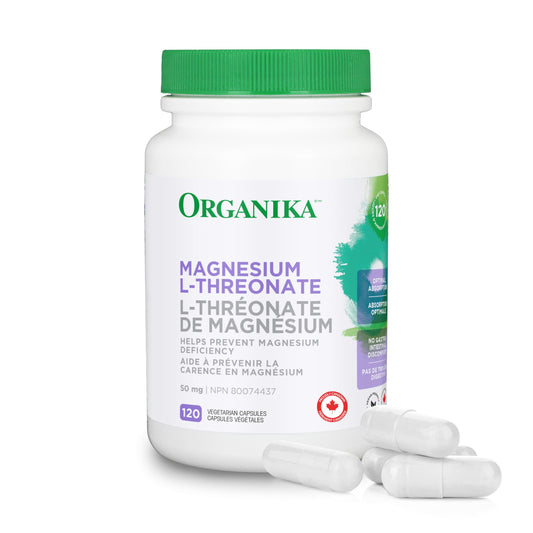 Organika Magnesium L-Threonate- High Absorption to Boost Magnesium Levels- 120vcaps 🍁 All In One Marketplace Canada
