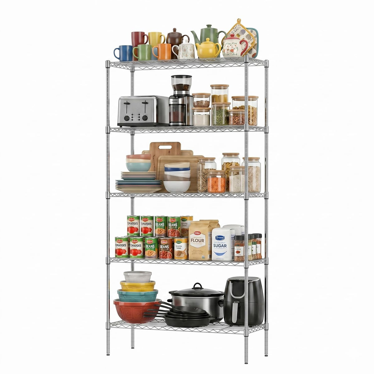 FDW Storage Shelves,Wire Shelving Unit Metal Shelves Heavy Duty Layer Rack Storage Rack Adjustable Utility (Chrome, 36"x 14"x 72") 🍁 All In One Marketplace Canada