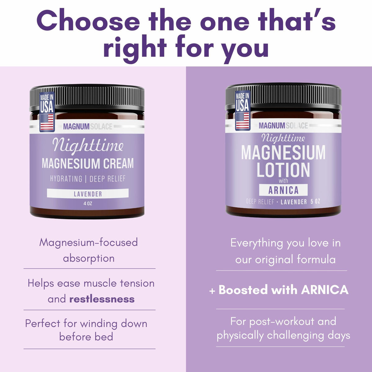 Nighttime Magnesium Lotion with Arnica – Highly Concentrated Magnesium for Muscles & Joints – Apply to Legs or Feet Before Bed – Skin-Friendly 🍁 All In One Marketplace Canada