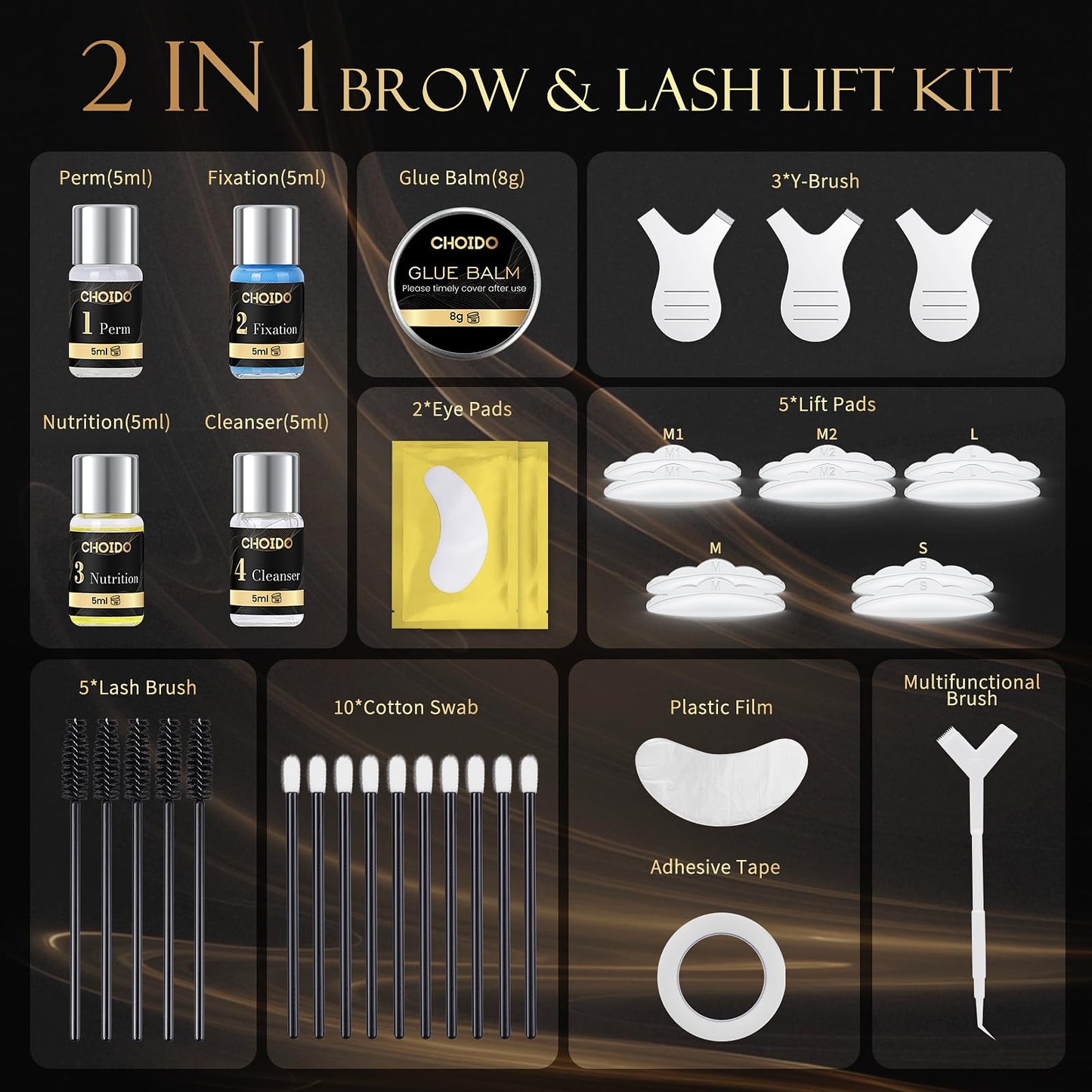 Lash Lift & Brow Lamination Kit 2-in-1, Professional DIY Eyelash Perm for Home Use & Salon, Long-Lasting Curl Effect Up to 8 Weeks - Easy Application 🍁 All In One Marketplace Canada