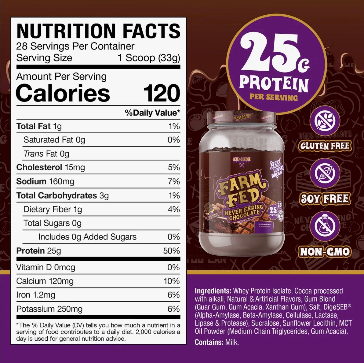 Axe & Sledge Farm Fed Whey Isolate Protein Powder