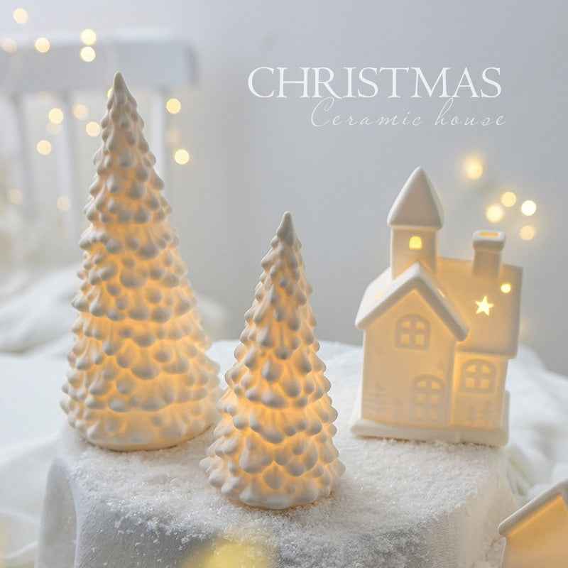 Ceramic Christmas Village – Luminous Desktop Holiday Decoration, 5 Styles