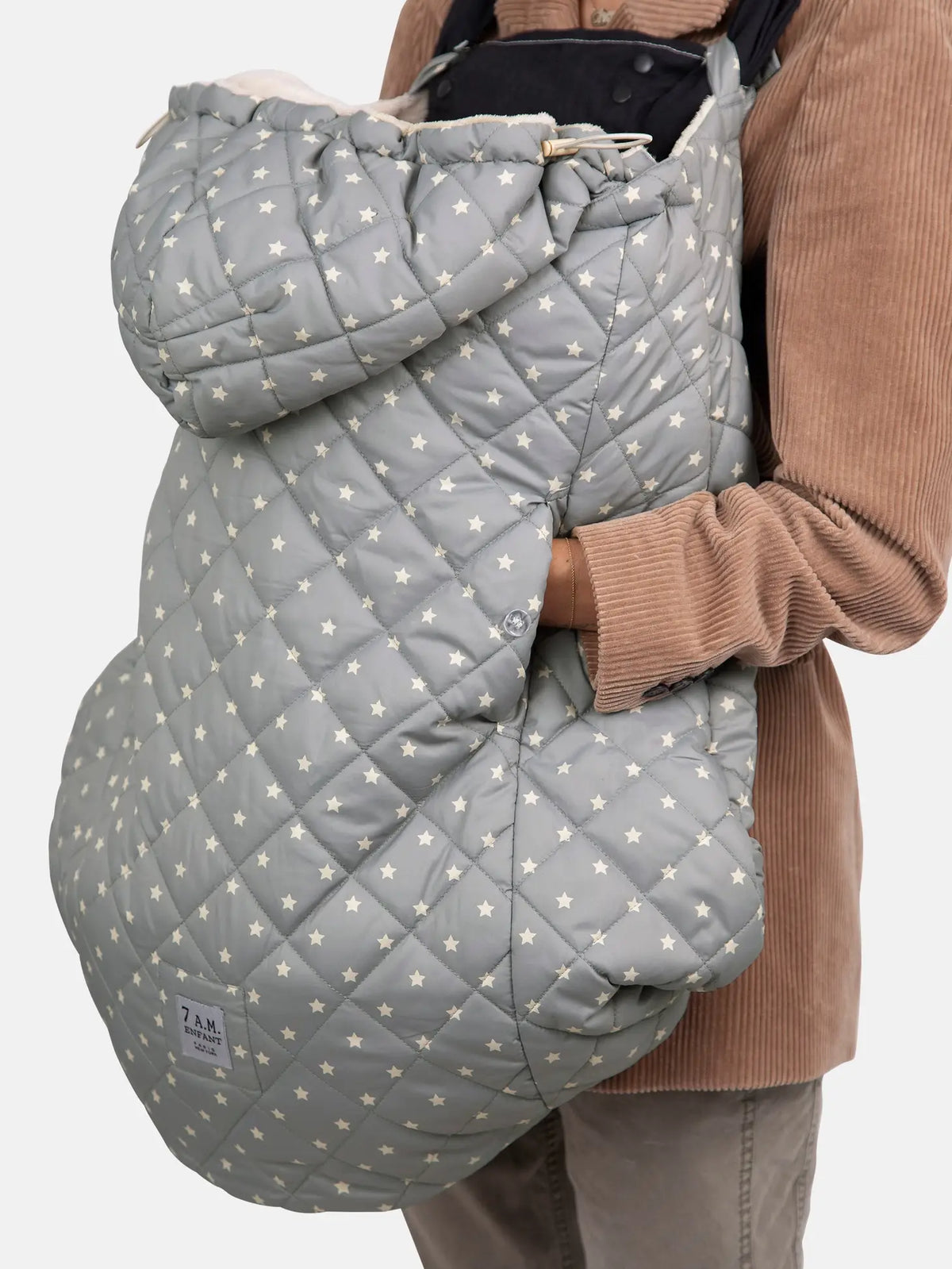 K-Poncho - Plush | 7am Enfant | Grey Stars Regular Weight