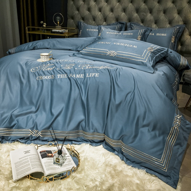 Tencel Embroidered Washed Cotton Bedding Set