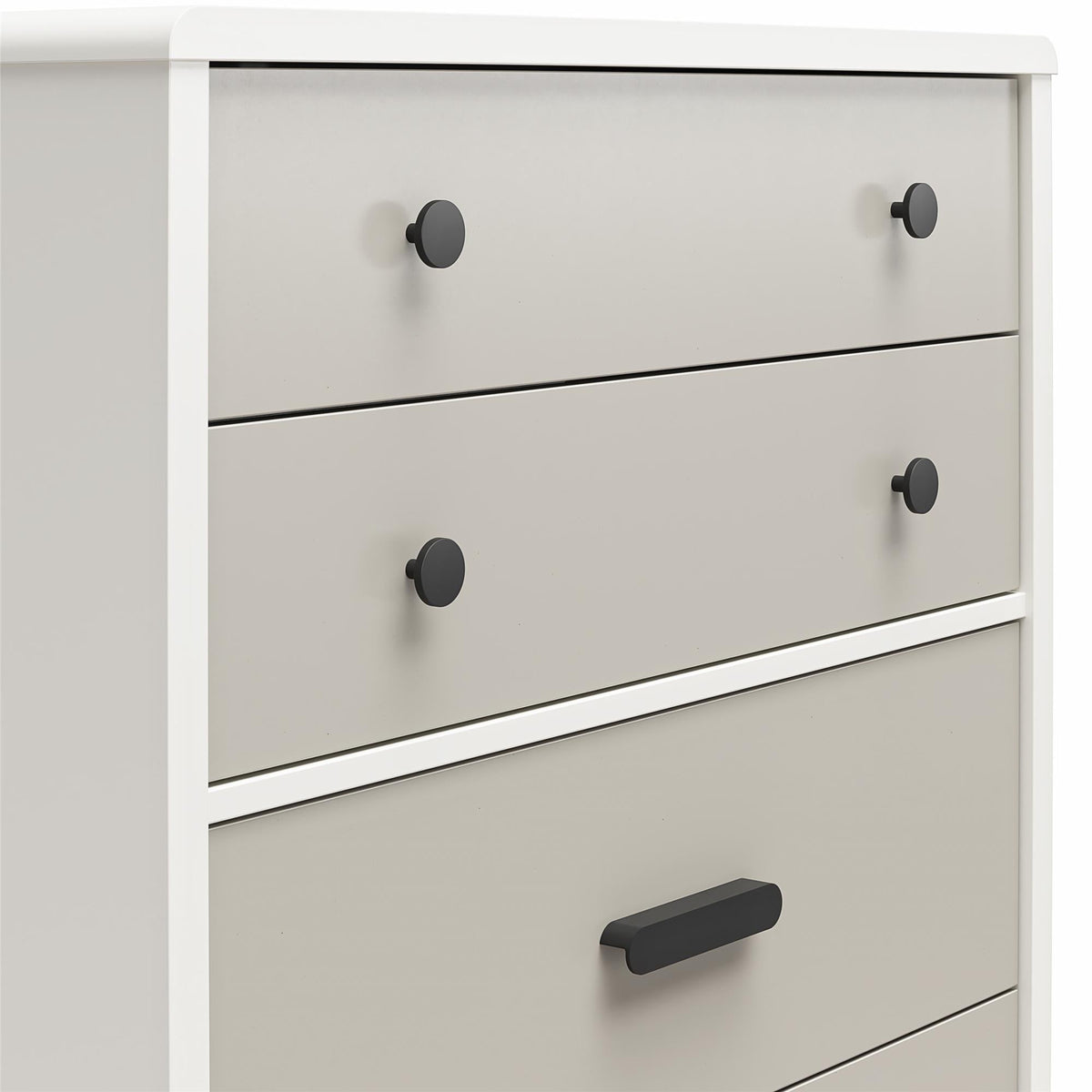 White and Gray 5-Drawer Tall Dresser (United States Delivery Only)