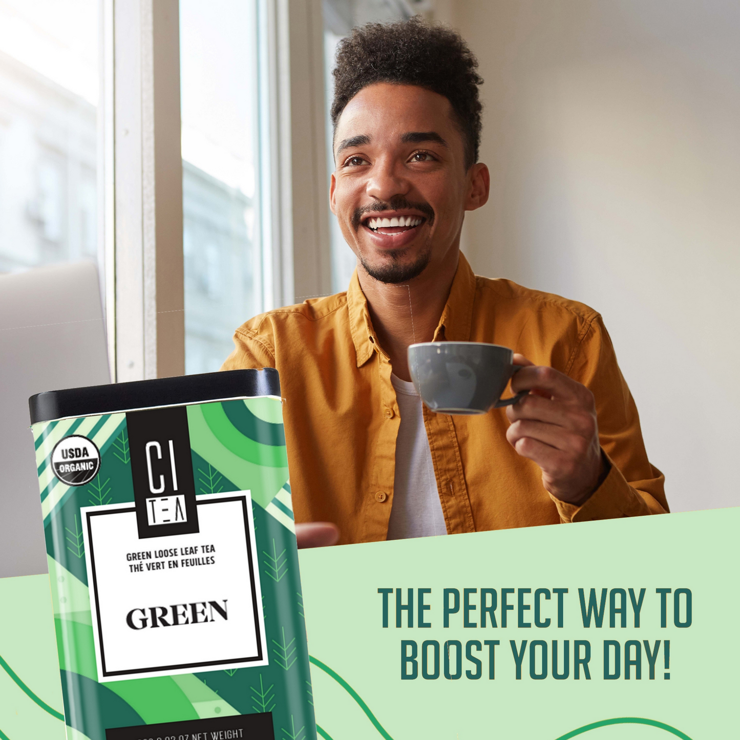 Green Loose Tea & Infusion Teacup Gift Set