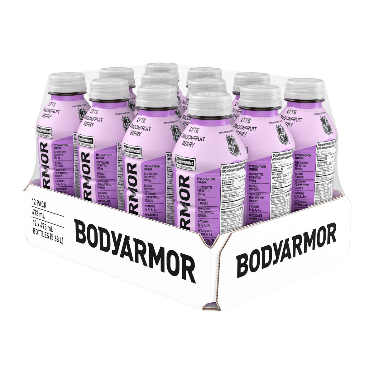 BODYARMOR Lyte Dragonfruit Berry, 473 mL Bottles (12 Pack) – Low-Calorie Sports Hydration Drink with Coconut Water, Potassium-Packed Electrolytes and Antioxidant Vitamins 🍁 All In One Marketplace Canada