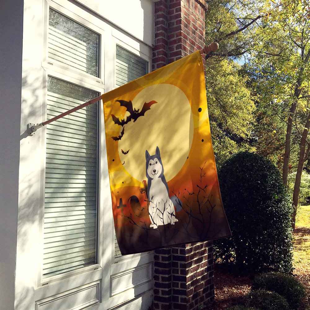Caroline's Treasures BB4291CHF Halloween West Siberian Laika Spitz Canvas House Size Flag, Large, Multicolor
