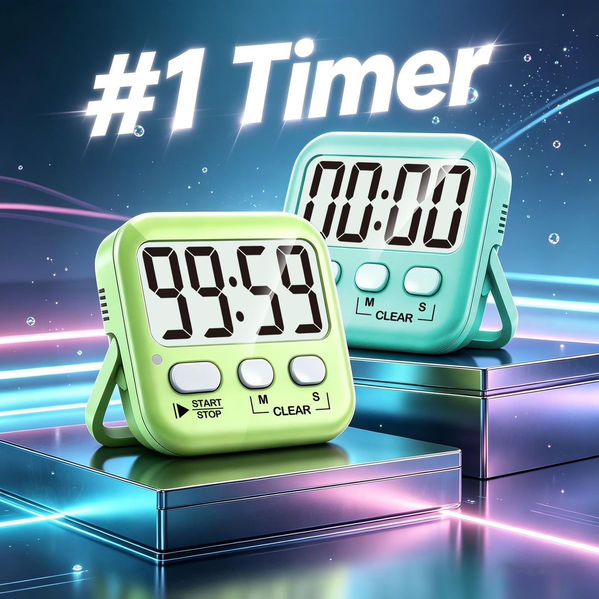 Antonki 2-Pack Kitchen Timer for Cooking, Digital Timer for Kids Teacher Study Classroom, Magnetic Countdown Minuteur for Egg Baking Oven Exercise - Battery Included 🍁 All In One Marketplace Canada