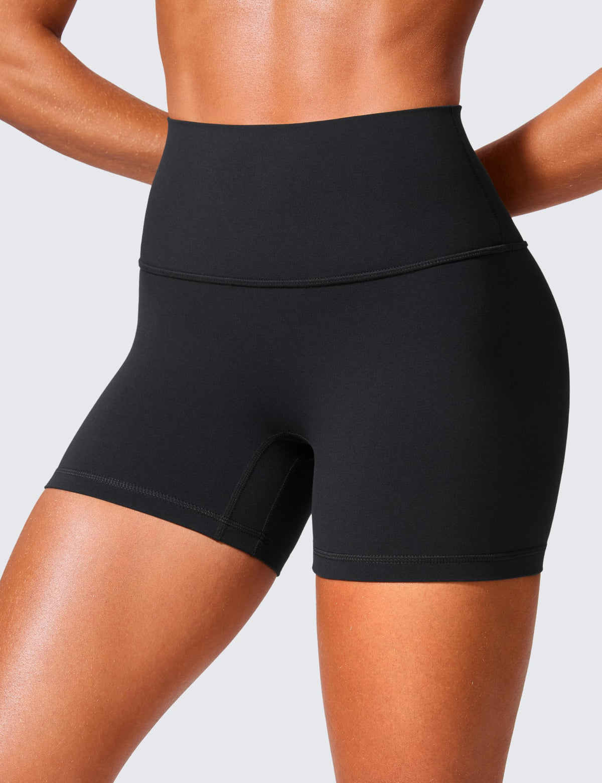 CRZ YOGA Secretsculpt Butterlift Biker Shorts 4"- No Front Seam High Waist Womens Workout Gym Booty Scrunch Butt Black Medium 🍁 All In One Marketplace Canada