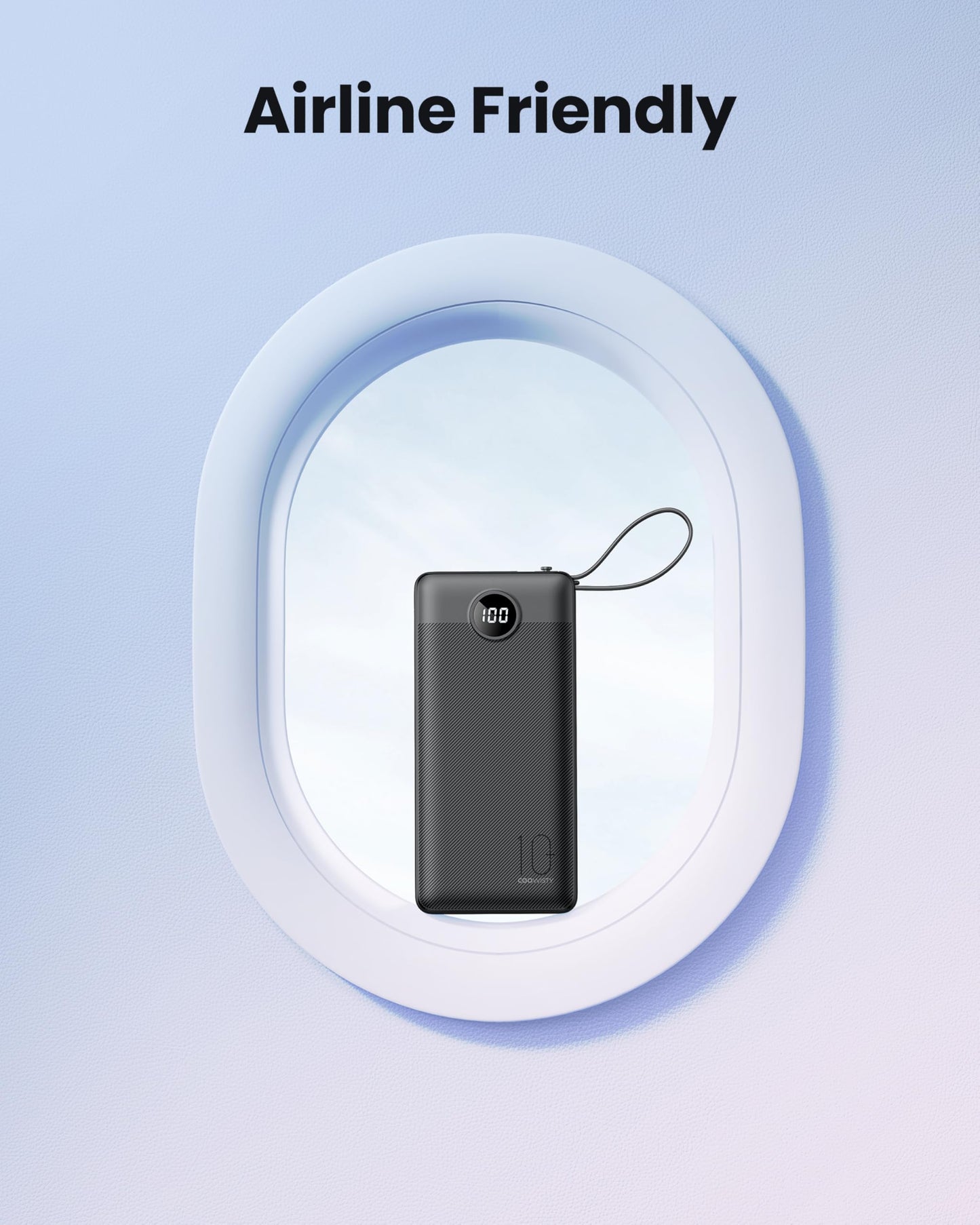 Coowisty Slim Power Bank 10000mAh, Portable Charger Built in 4 Cables 🍁 All In One Marketplace Canada