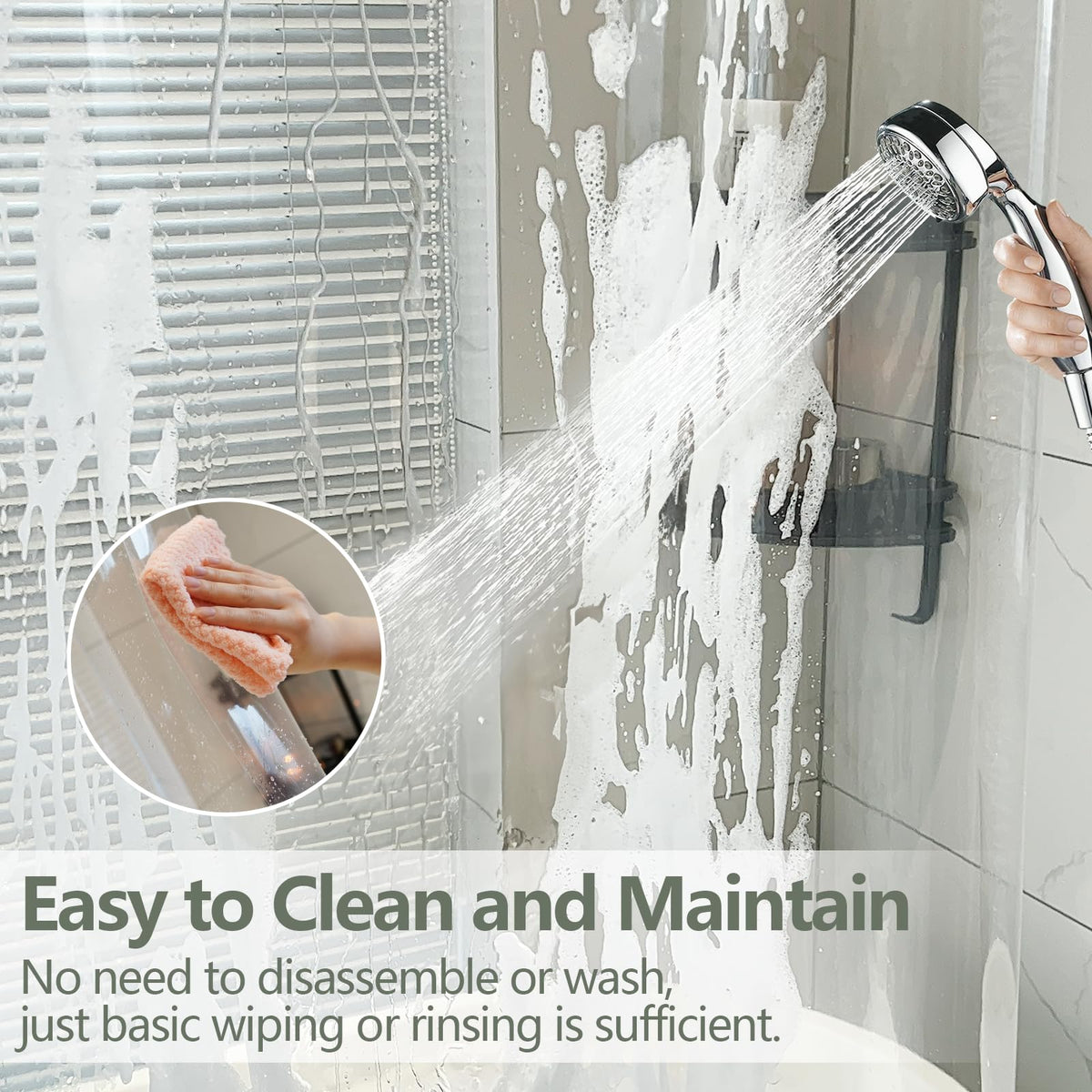 Seenus PEVA 8G Clear Shower Curtain Liner with 3 Large Magnets, Bpa-Free Waterproof Plastic Shower Curtain for Bathroom, 72 x 72 inch Completely Transparent Shower Liner Mildew Resistant 🍁 All In One Marketplace Canada