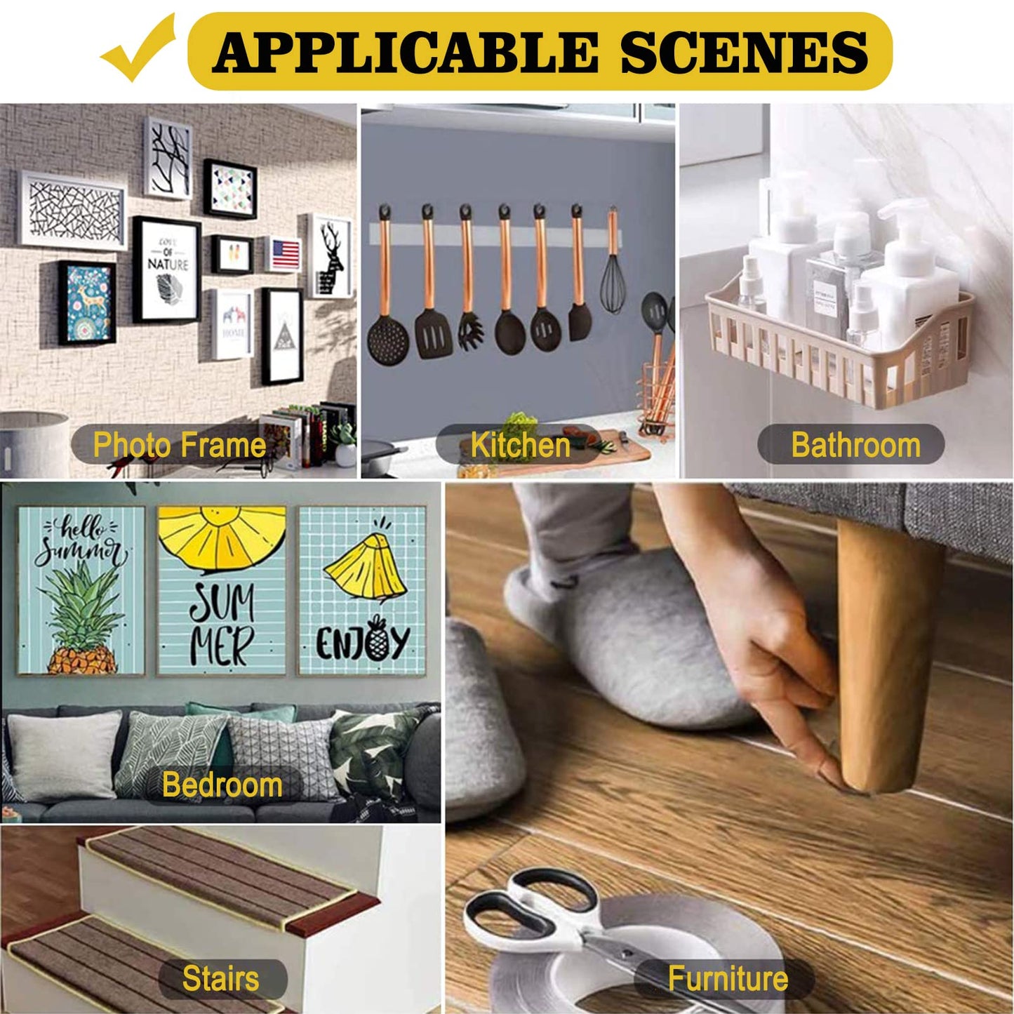 Double Sided Mounting Tape,1.2" x 200",Heavy Duty Removable Nano Adhesive Tape for Walls,Adhesive Strips Strong Sticky Gel Grip Tape,Transparent Poster Tape Wall Tape for Picture Carpet Decoration 🍁 All In One Marketplace Canada