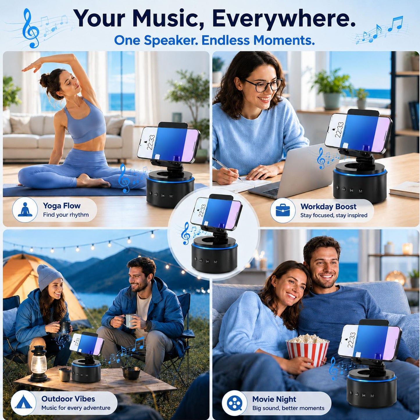ZAPUVO Gifts for Men Dad, Bluetooth Speaker with Phone Stand, Christmas Anniversary for Men - Birthday Gifts for Him Husband Boyfriend, Wireless Speaker Phone Holder for Home Office Desk Use 🍁 All In One Marketplace Canada