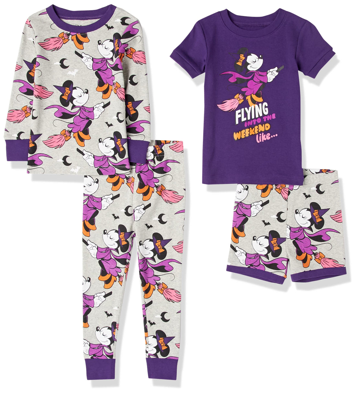 Disney | Marvel | Star Wars Girls' Pajama Set (Previously Spotted Zebra), Minnie/Halloween, 6-7 Years