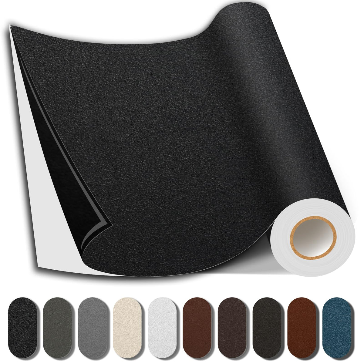 Shagoom Leather Repair Kit, 17X79 inch Self Adhesive Leather Patch Waterproof, DIY Large Vinyl Patches for Couches, Furniture, Kitchen Cabinets, Wall （Black, 17X79 inch） 🍁 All In One Marketplace Canada
