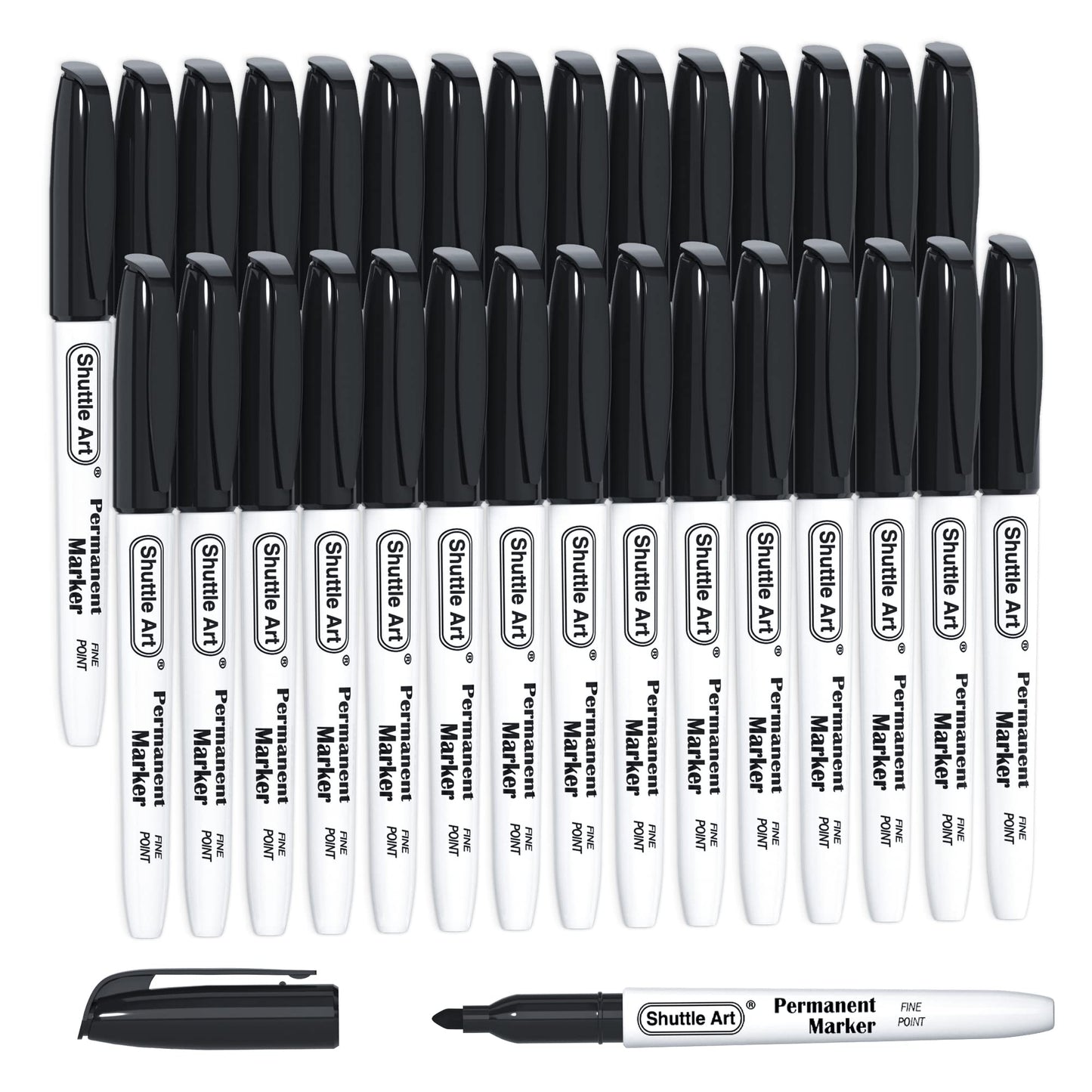 Shuttle Art Permanent Markers, 30 Pack Black Permanent Marker set,Fine Point, Works on Plastic,Wood,Stone,Metal and Glass for Doodling, Marking… 🍁 All In One Marketplace Canada