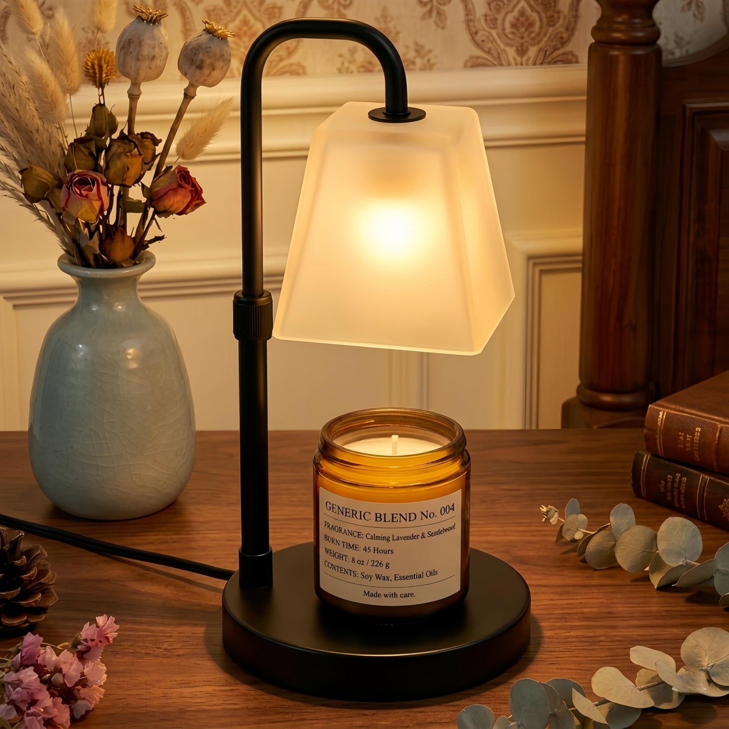 JIMEI Candle Warmer Lamp with Timer Electric Wax Warmer for Scented Wax Melt Warmer Light Melter for Jar Candles Dimmable Adjustable Height Gifts for Women Mom House Warming Frossted Glass Black 🍁 All In One Marketplace Canada