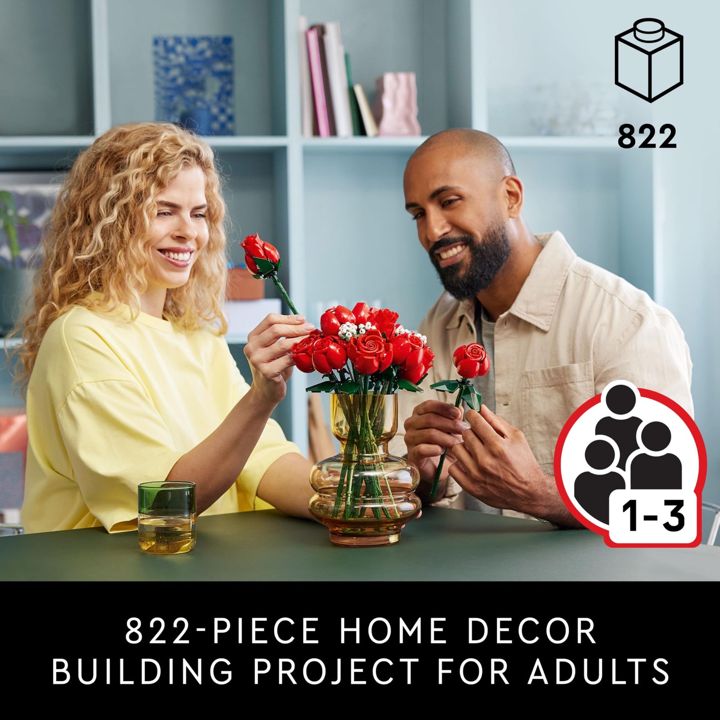 LEGO Botanicals Bouquet of Roses Artificial Flowers - Fake Red Roses Building Set for Adults, Ages 18+ - Gifts for Birthdays - Home Decor for Table Display - 10328 🍁 All In One Marketplace Canada