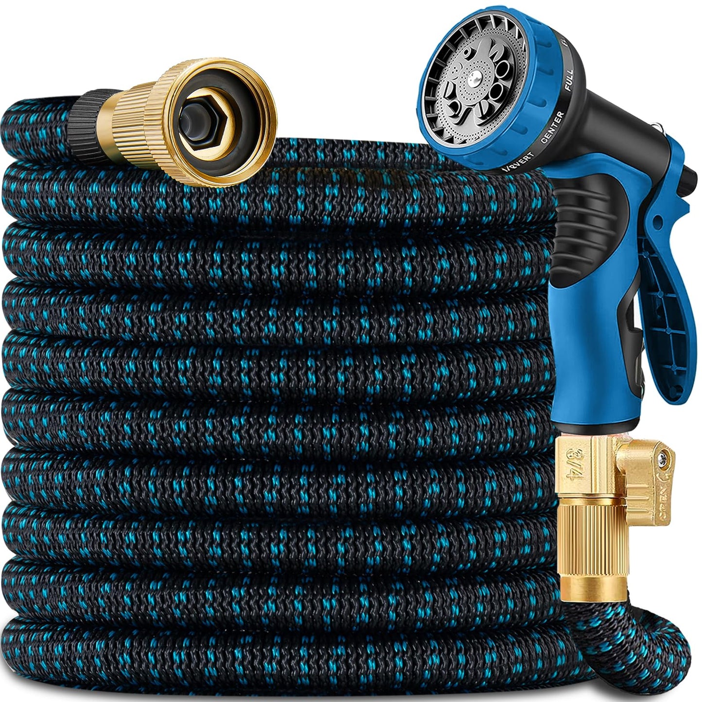 200 ft Expandable Garden Hose with 10 Spray Nozzle - Heavy Duty Superior Strength 3750D - 4 -Layer Latex Core - Expanding Water Hoses - Extra Strong Brass Connectors/Storage Bag 🍁 All In One Marketplace Canada