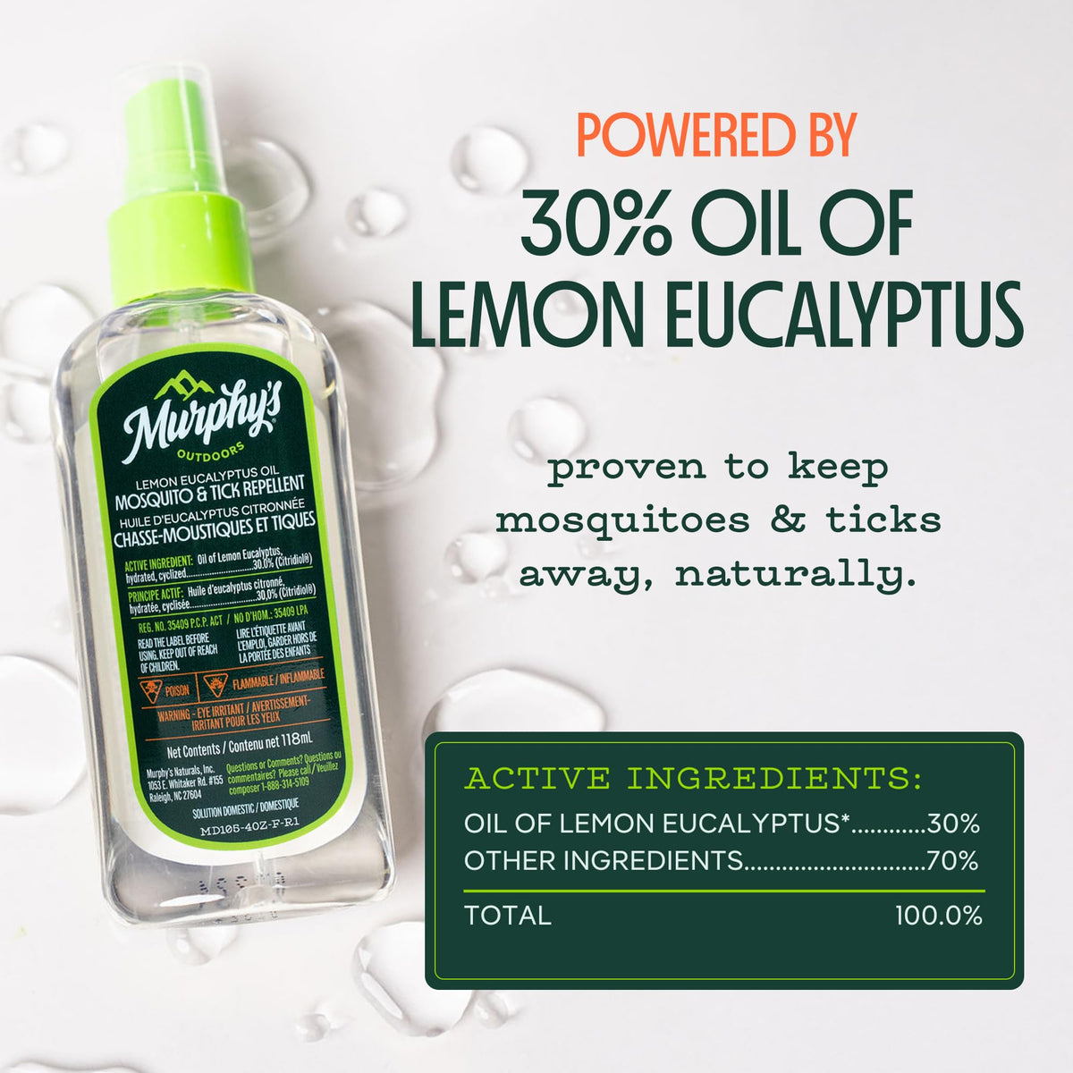 Murphy's Outdoors Mosquito & Tick Bug Repellent Spray, Oil of Lemon Eucalyptus for Skin and Outdoor Gear, 118mL Pump, 2-Pack 🍁 All In One Marketplace Canada