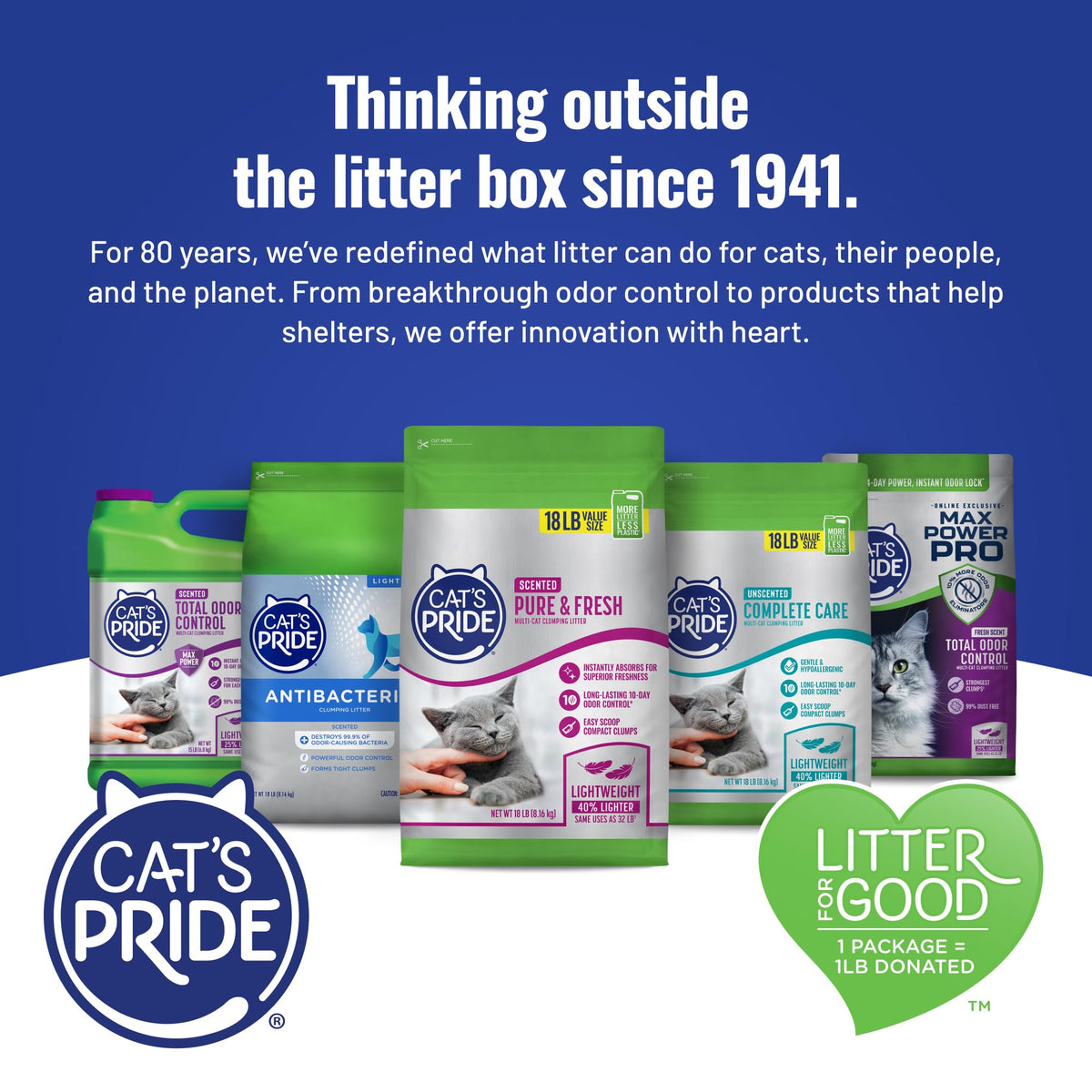 Cat's Pride Premium Lightweight Clumping Litter: Pure & Fresh - Up to 10 Days of Powerful Odor Control - Multi-Cat, Scented, 10 Pounds 🍁 All In One Marketplace Canada