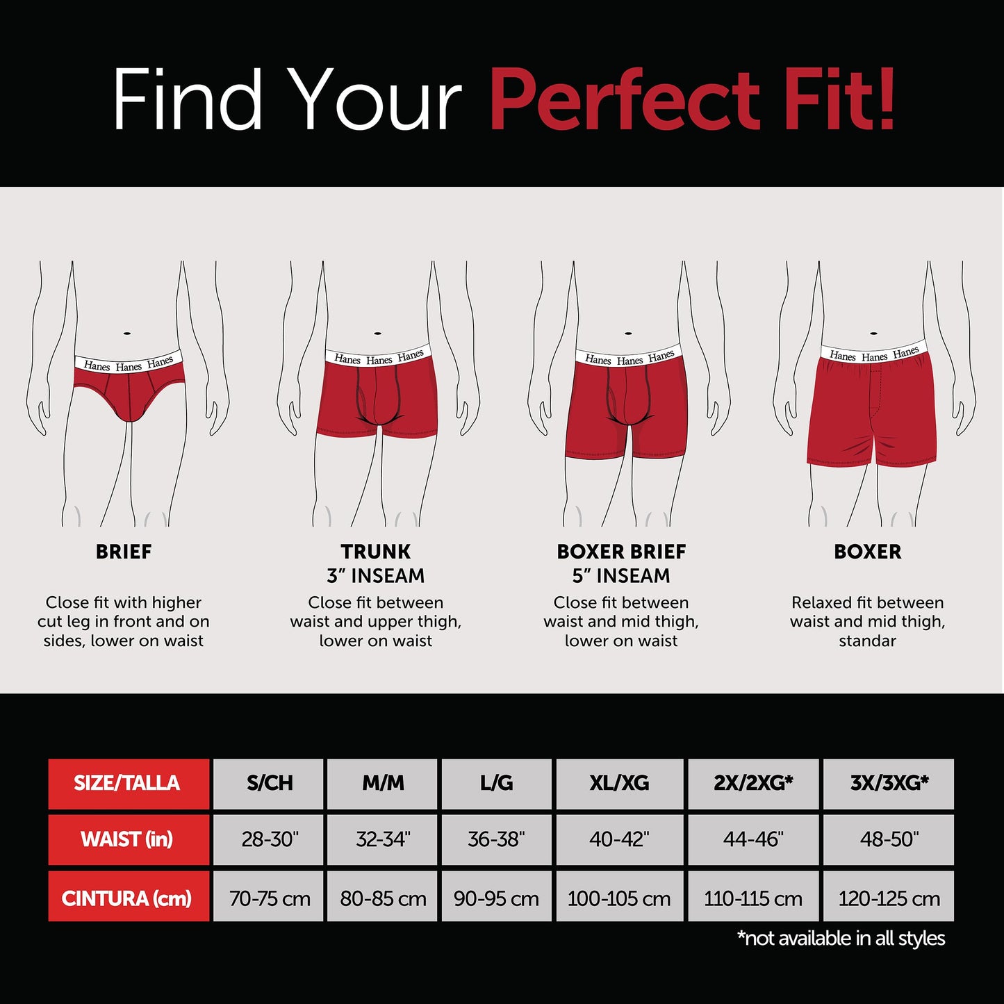 Hanes Mens 6-pack Exposed Waistband Mid-rise Briefs-underwear, White/Black, X-Large US 🍁 All In One Marketplace Canada