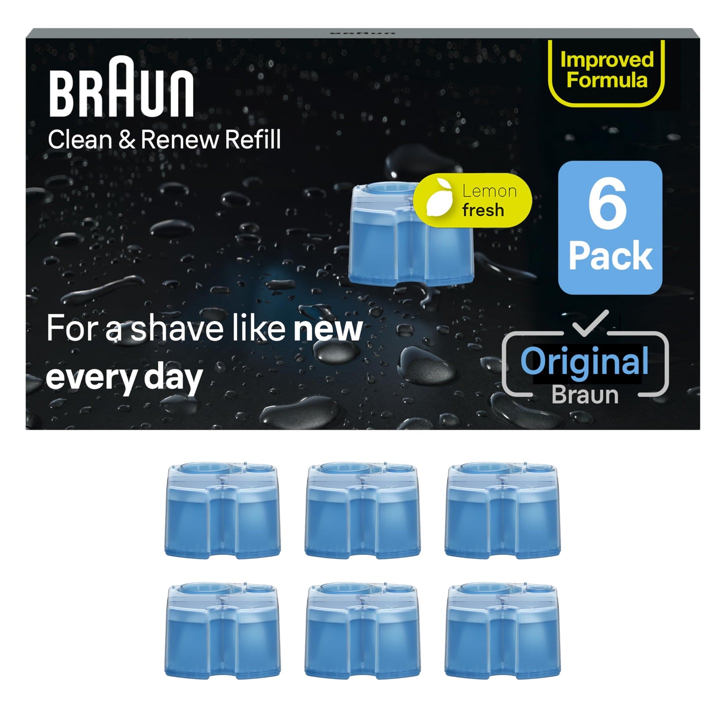 Braun Clean & Renew Cartridges, Beard Trimmer for Men Cleaning Cleaning Solution Refills, 6 Pack 🍁 All In One Marketplace Canada