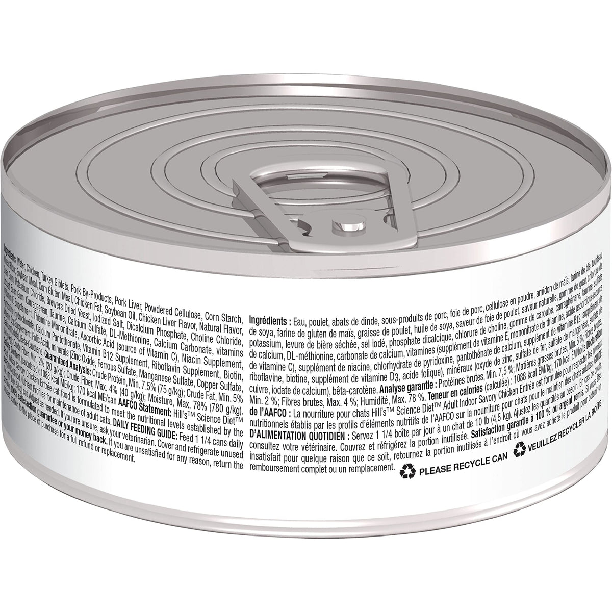 Hill's Science Diet Adult Indoor Canned Cat Food, Savory Chicken Entrée, 5.5 oz, 24 Pack Wet cat Food 🍁 All In One Marketplace Canada