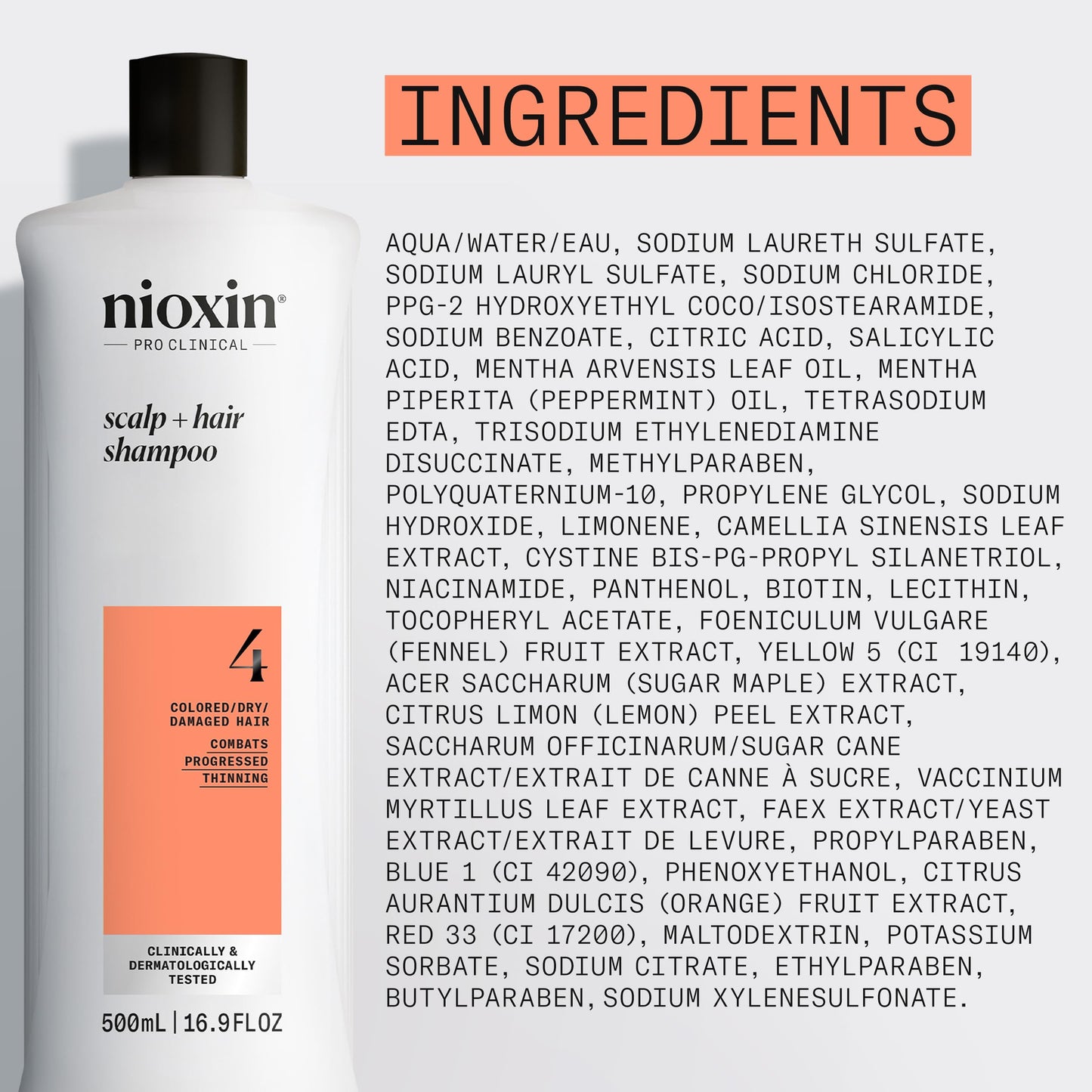 Nioxin System 4 Scalp + Hair Shampoo - Hair Thickening Shampoo For Damaged Hair with Progressed Thinning, 16.9 fl oz (Packaging May Vary) 🍁 All In One Marketplace Canada