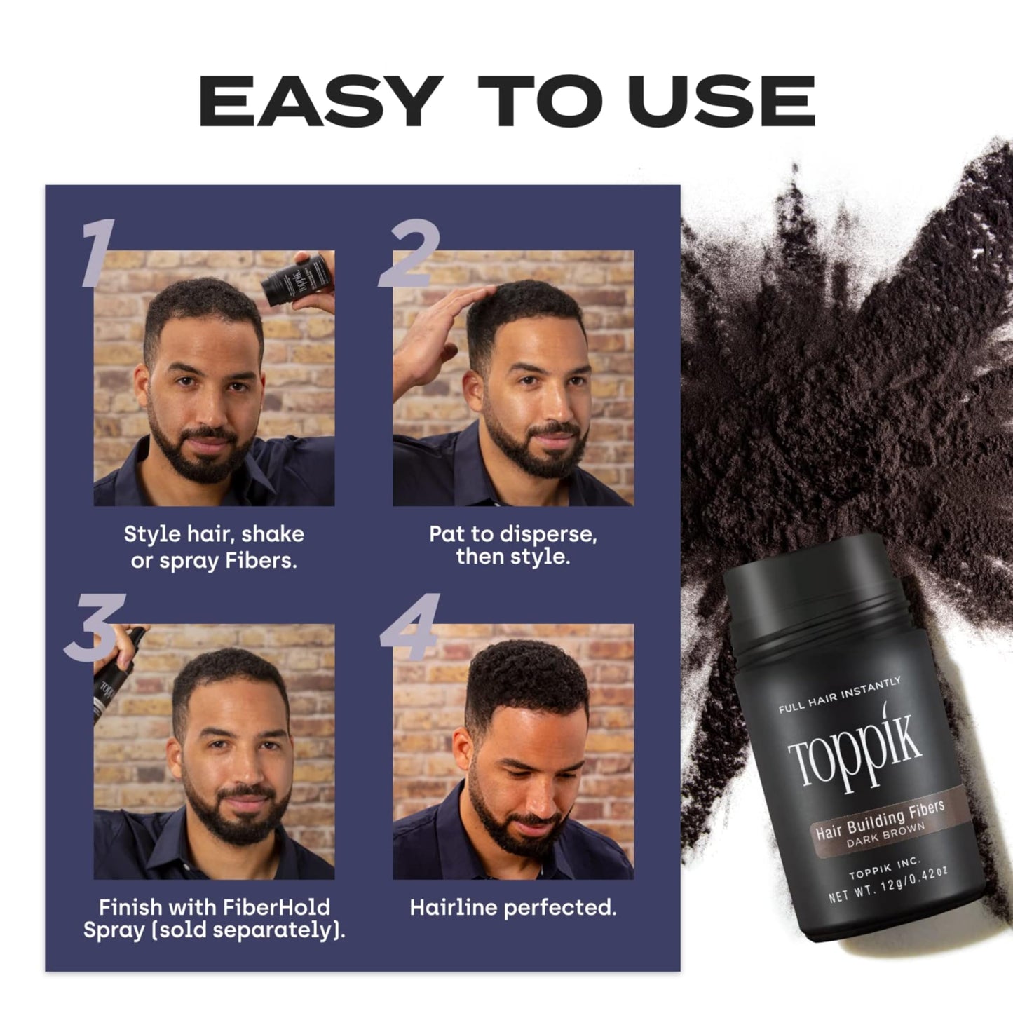 TOPPIK Hair Building Fibers,12 g, Fill In Fine or Thinning Hair, Instantly Thicker Looking, Multiple Shades for Men & Women 🍁 All In One Marketplace Canada
