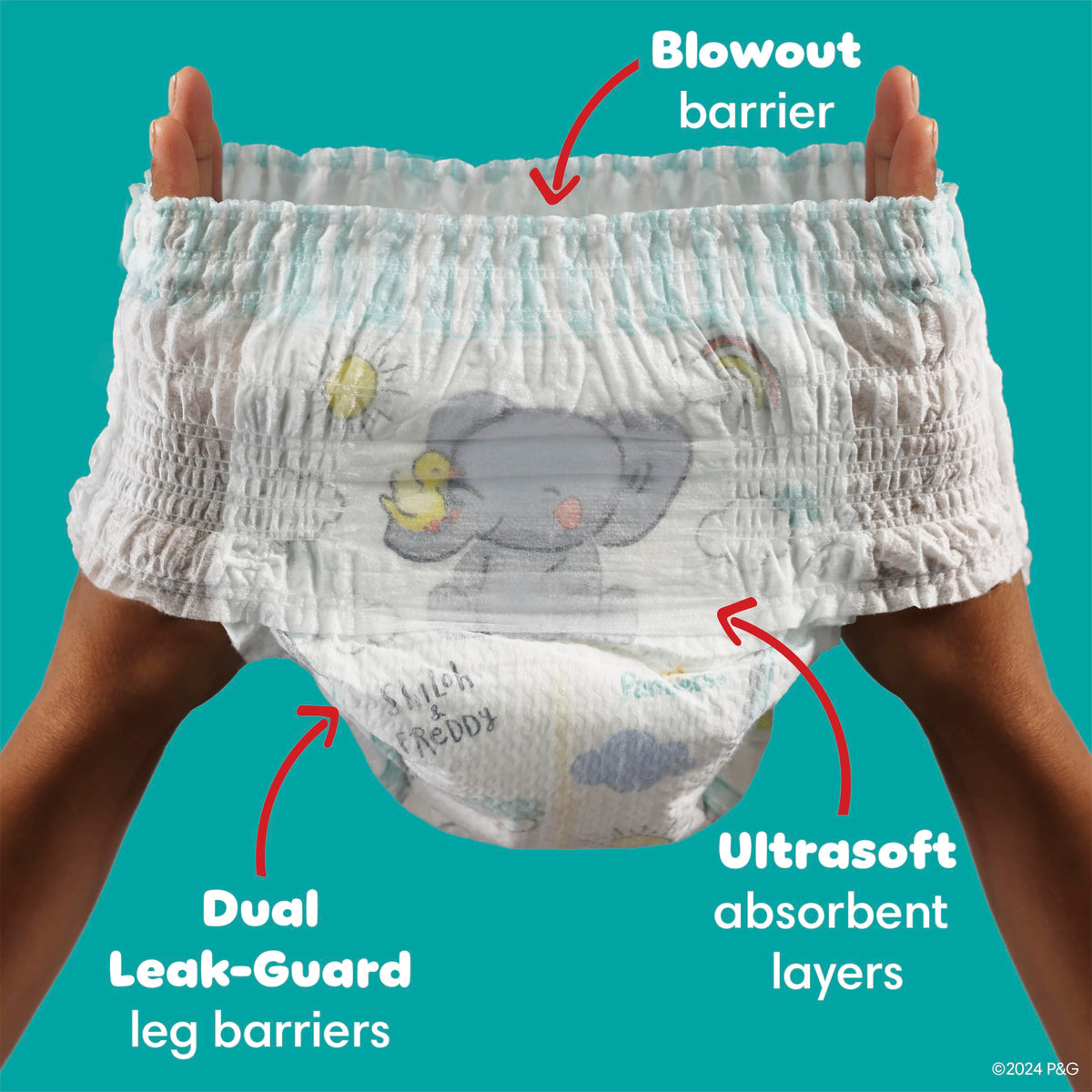 Pampers Diapers - Swaddlers 360° - Size 5, up to 100% Leakproof Comfy Dry Fit, EZ Off Tabs Designed for Easy Changes, Pull On Diaper, 1 Pack (Count of 116) 🍁 All In One Marketplace Canada