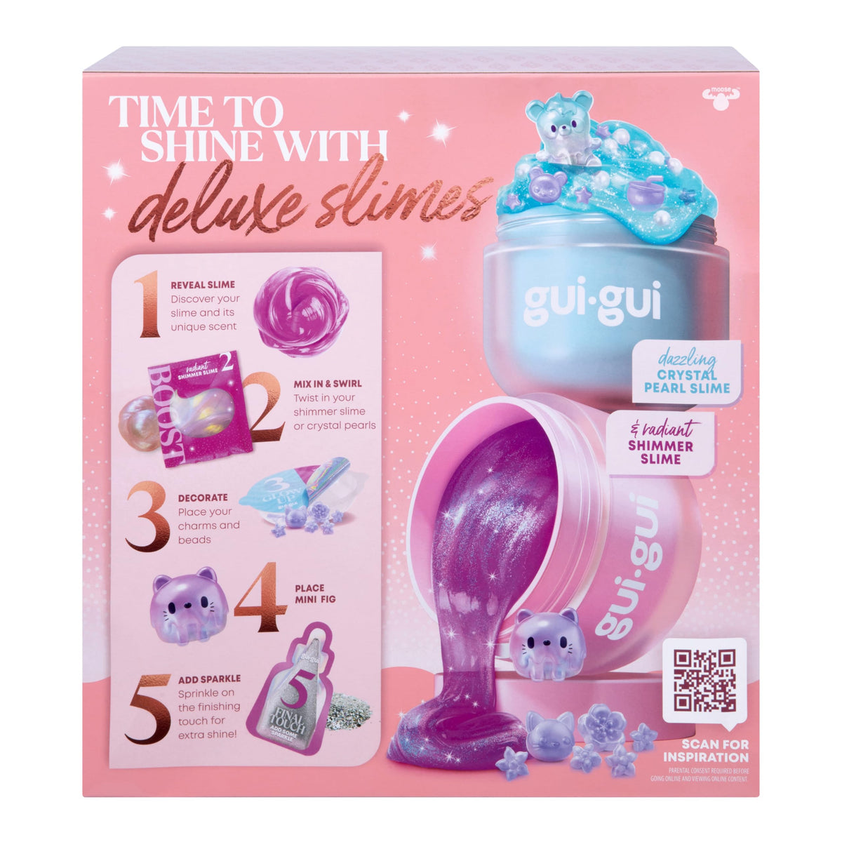 GUI GUI Shimmer Deluxe Duo Pack, with 2 Iridescent Slimes, Pearl Bead Booster and 2 Glow-up and Finishing-Touch Sachets, Level Up Your Slimes with a Major Glow-up 🍁 All In One Marketplace Canada