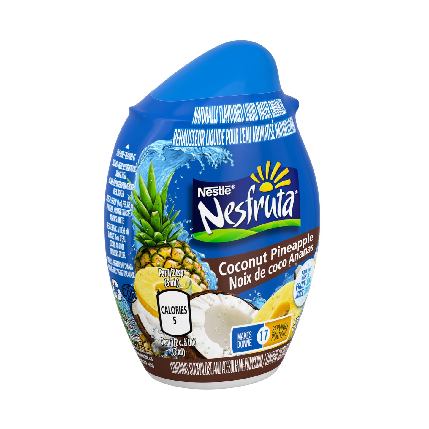 NESFRUTA Coconut Pineapple Liquid Water Enhancer, 12 Bottles, 624 ml 🍁 All In One Marketplace Canada