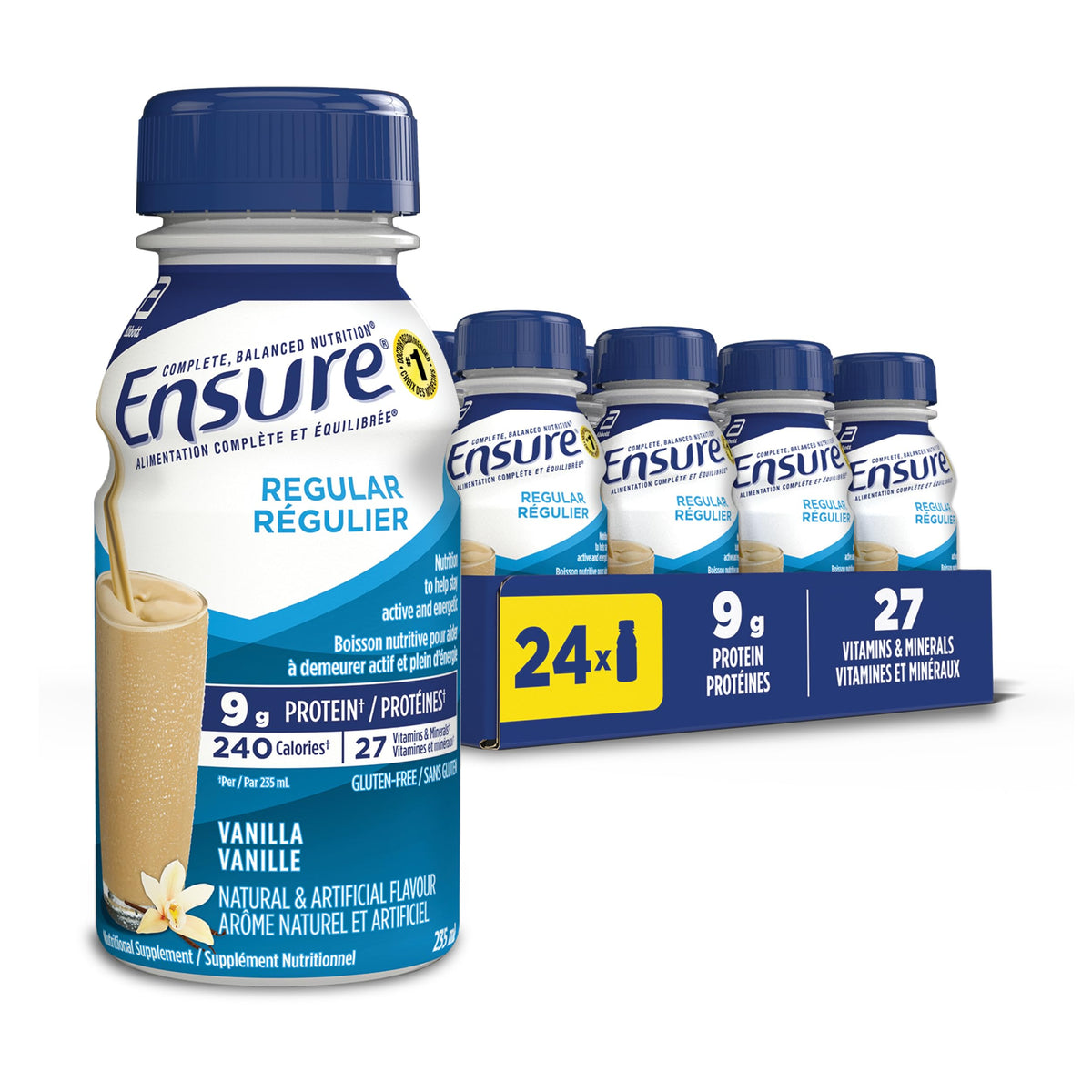 Ensure Regular, Nutritional Supplement Shake Value Pack, Nutrition To Stay Active And Energetic, Vanilla, 24 x 235-mL Bottles 🍁 All In One Marketplace Canada