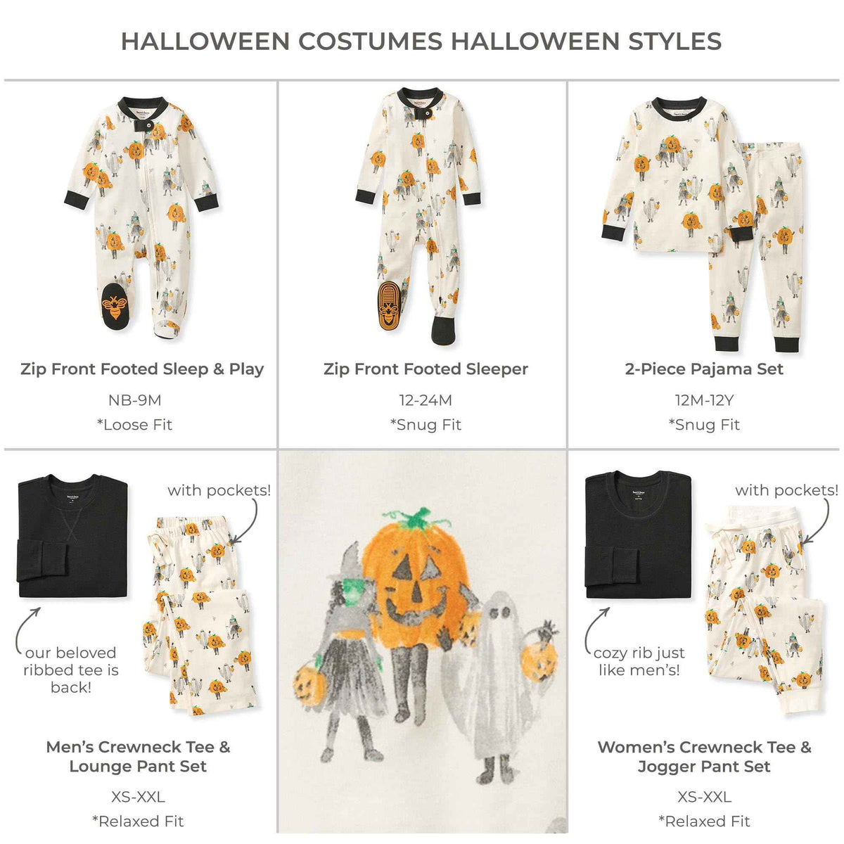 Burt's Bees Baby Baby Womens Family Jammies, Matching Holiday Pajamas, Organic Cotton PJs, Halloween Costumes, 3 Months