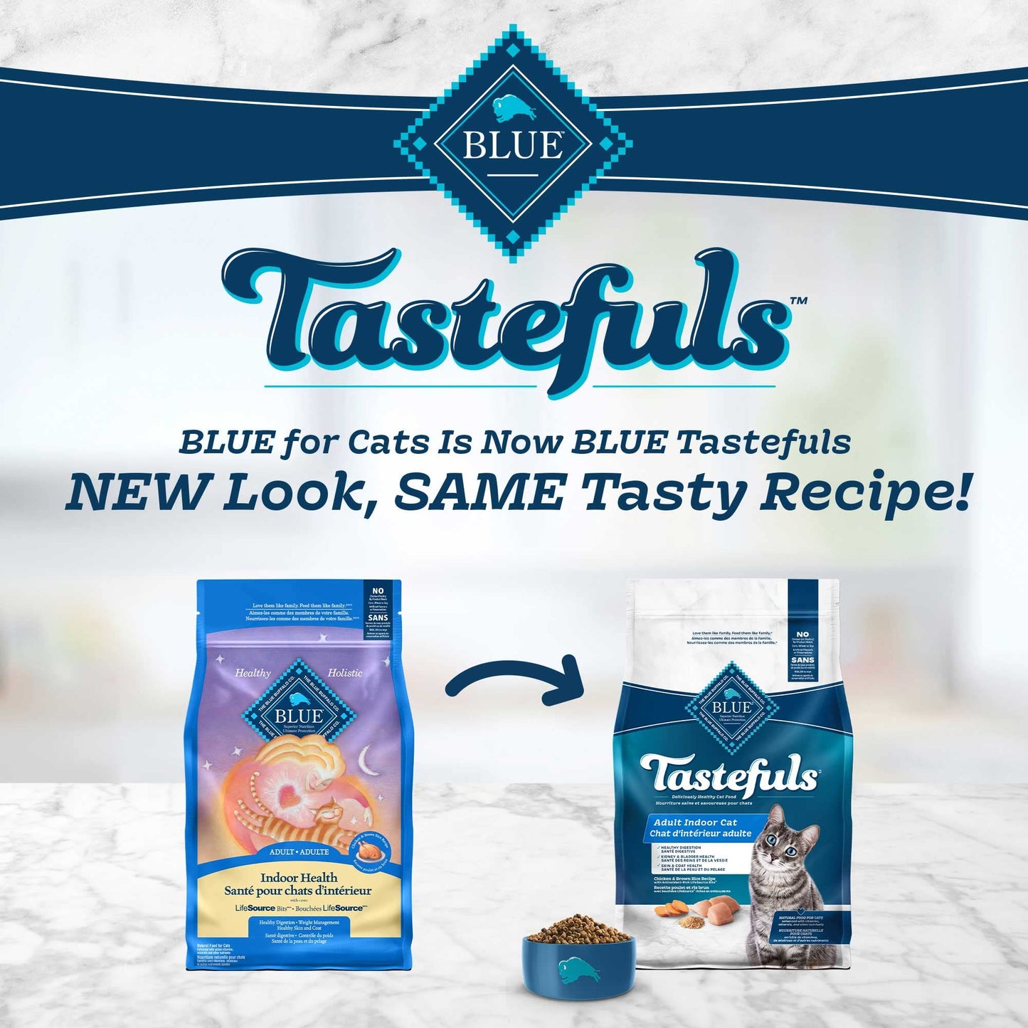 Blue Buffalo Tastefuls Chicken & Brown Rice Recipe Dry Indoor Cat Food for Adult Cats, Real Chicken First, Deliciously Healthy Natural Cat Food, Supports Digestive Care and Coat Health, 7 lbs. 🍁 All In One Marketplace Canada