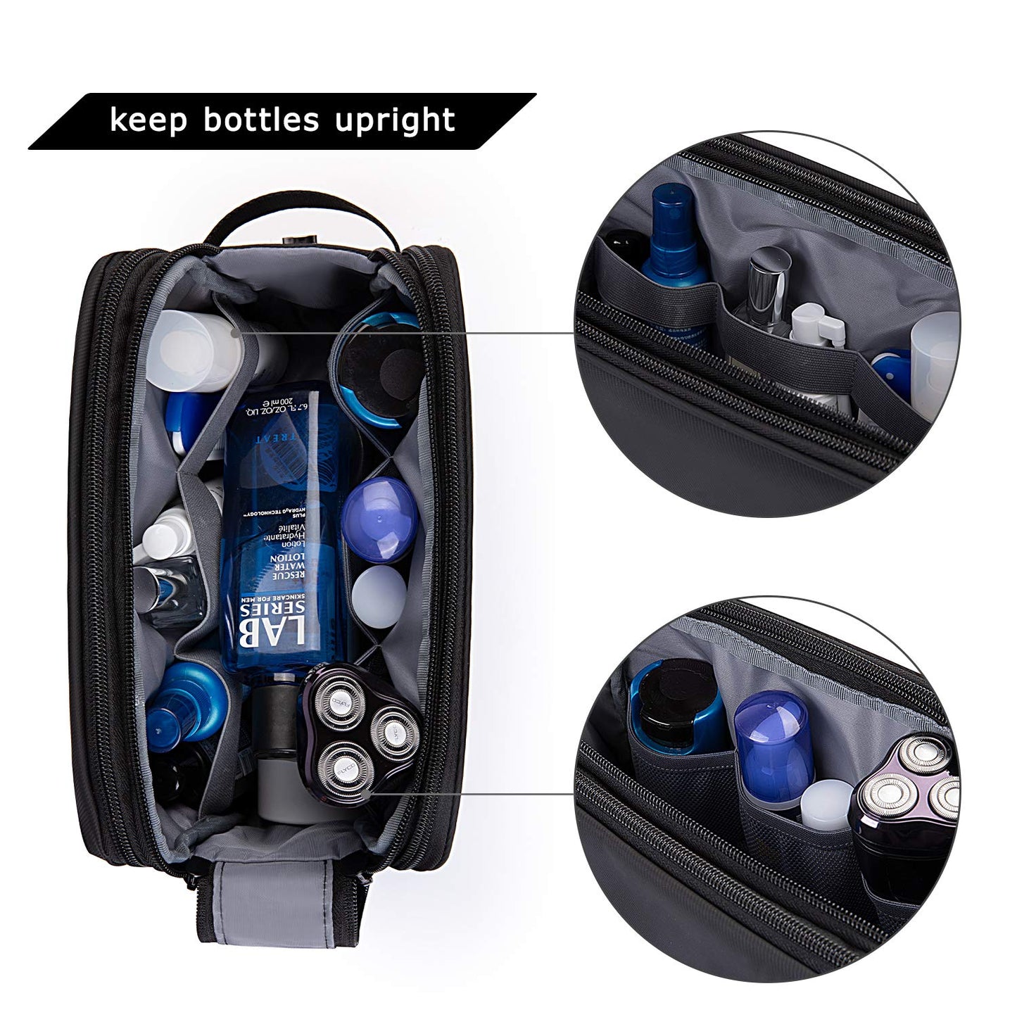 BAGSMART Toiletry Bag for Men, Travel Toiletry Organizer Dopp Kit Water-resistant Shaving Bag for Toiletries Accessories, Door Room Essentials, Black-medium 🍁 All In One Marketplace Canada