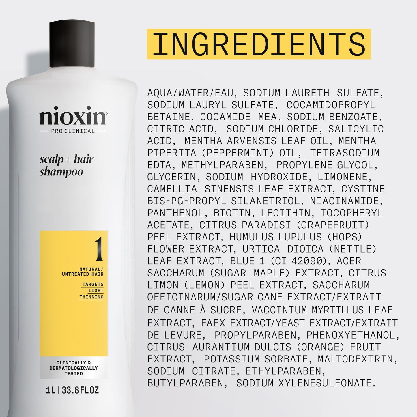 Nioxin System 1 Scalp + Hair Thickening Shampoo | For Natural Hair with Light Thinning | Strengthen Against Breakage with Niacinamide & Biotin | 33.8 Fl Oz 🍁 All In One Marketplace Canada