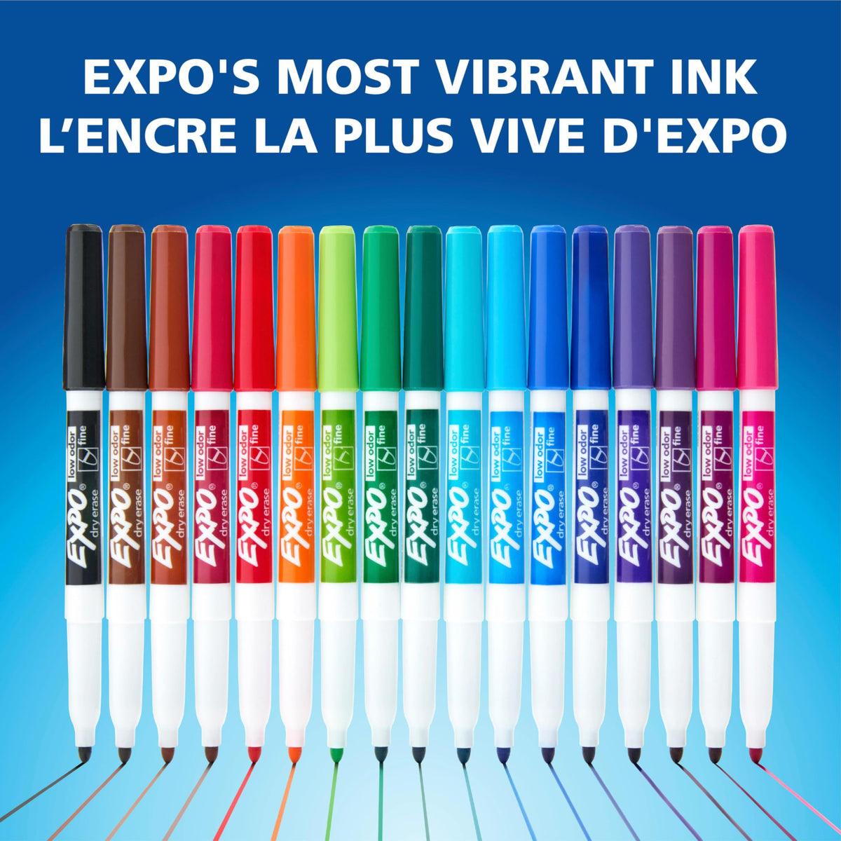 EXPO Dry Erase Markers, Low Odour Ink, Black, Fine Tip, 12 Count 🍁 All In One Marketplace Canada