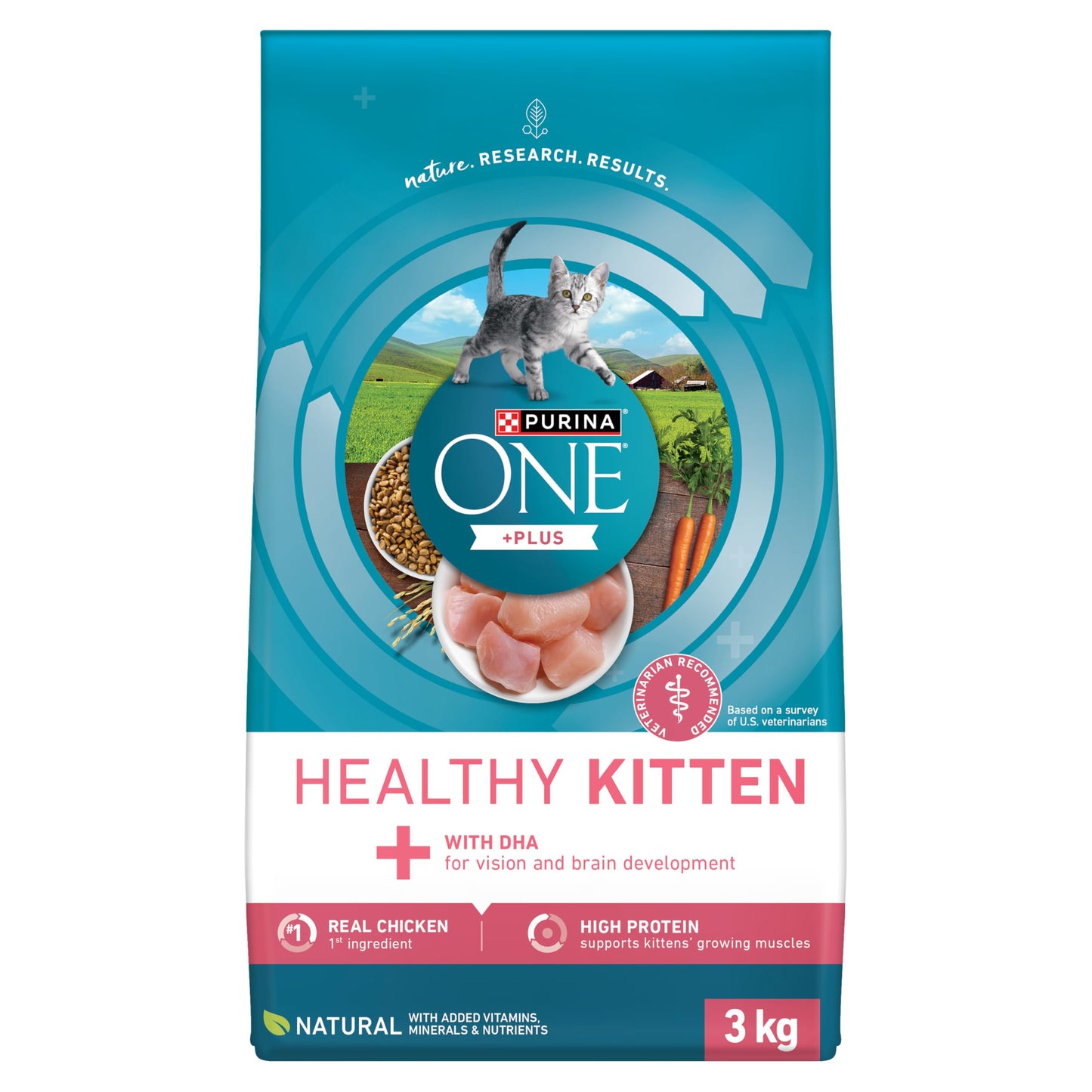 Purina ONE +Plus Dry Kitten Food, Healthy Kitten with Chicken 3kg 🍁 All In One Marketplace Canada