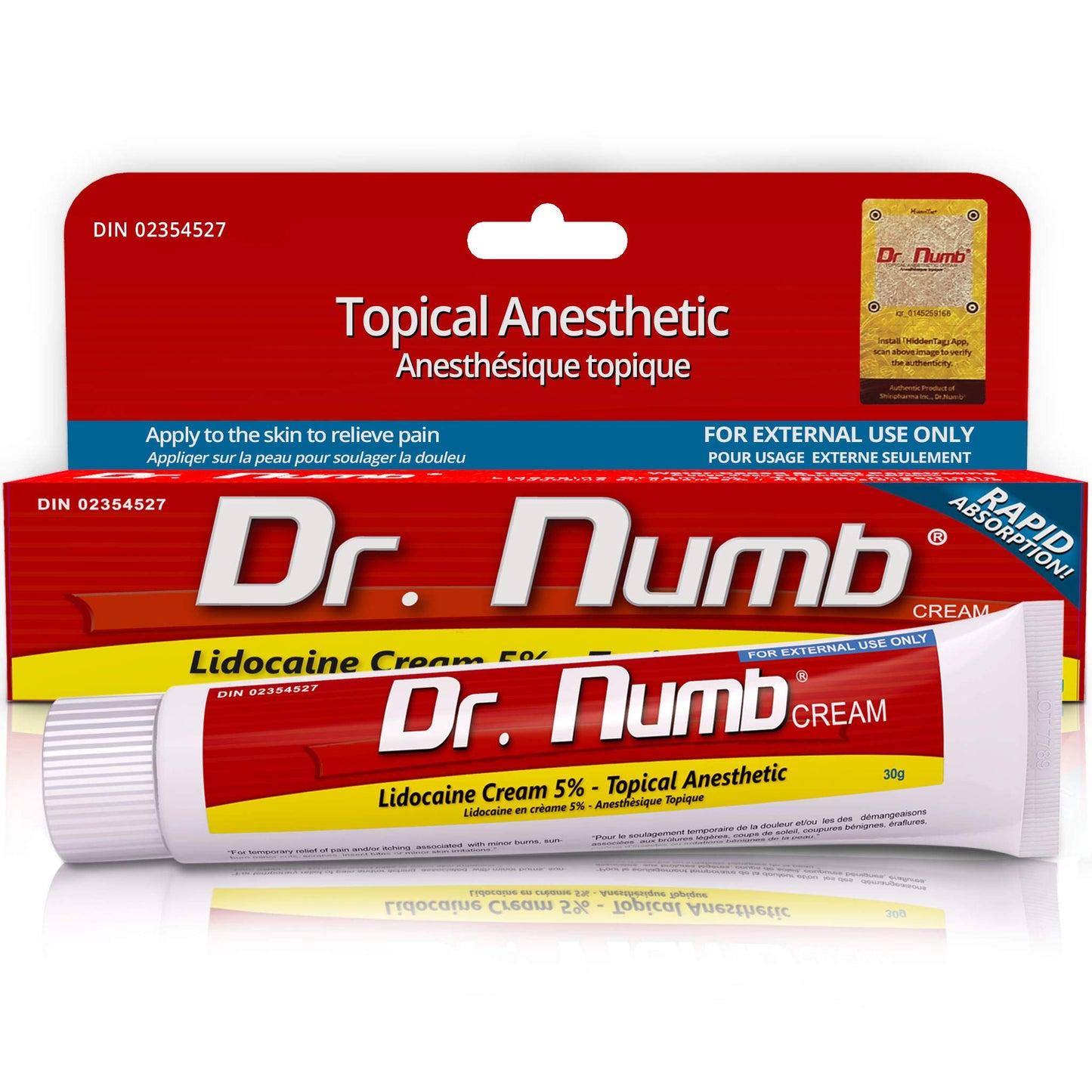 Dr. Numb Tattoo Numbing Cream 5% Lidocaine Extra Strength Topical Anesthetic Cream with Vitamin E, Fast-Acting Pain Relief for Tattoos, Piercing, Microneedling, Waxing, Injections – 30 g 🍁 All In One Marketplace Canada