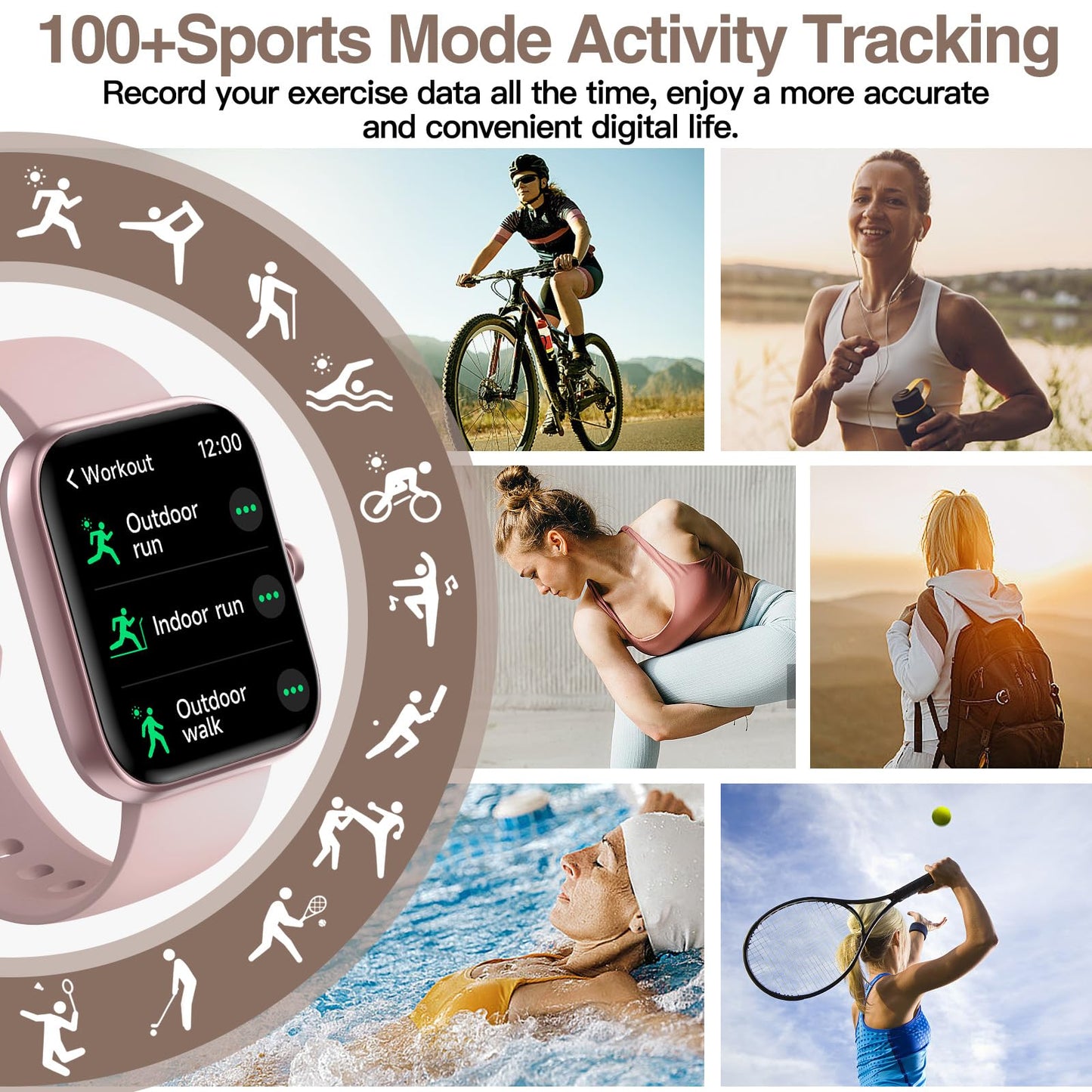 Smart Watch for Men Women with Bluetooth Call,Alexa Built-in Smartwatch,1.83"DIY Dial Fitness Watch with Sleep Heart Rate SpO2 Monitor,100+ Sport Mode,IP68 Waterproof Watch Compatible with Android iOS 🍁 All In One Marketplace Canada