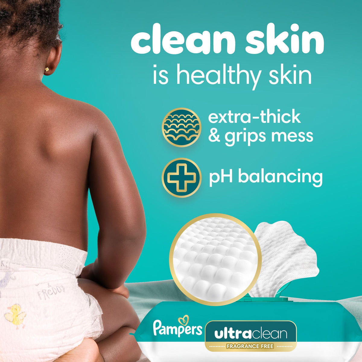 Pampers Free & Gentle 100% Plant-Based Fragrance Free Baby Wipes, 6 pack, 468 Count 🍁 All In One Marketplace Canada