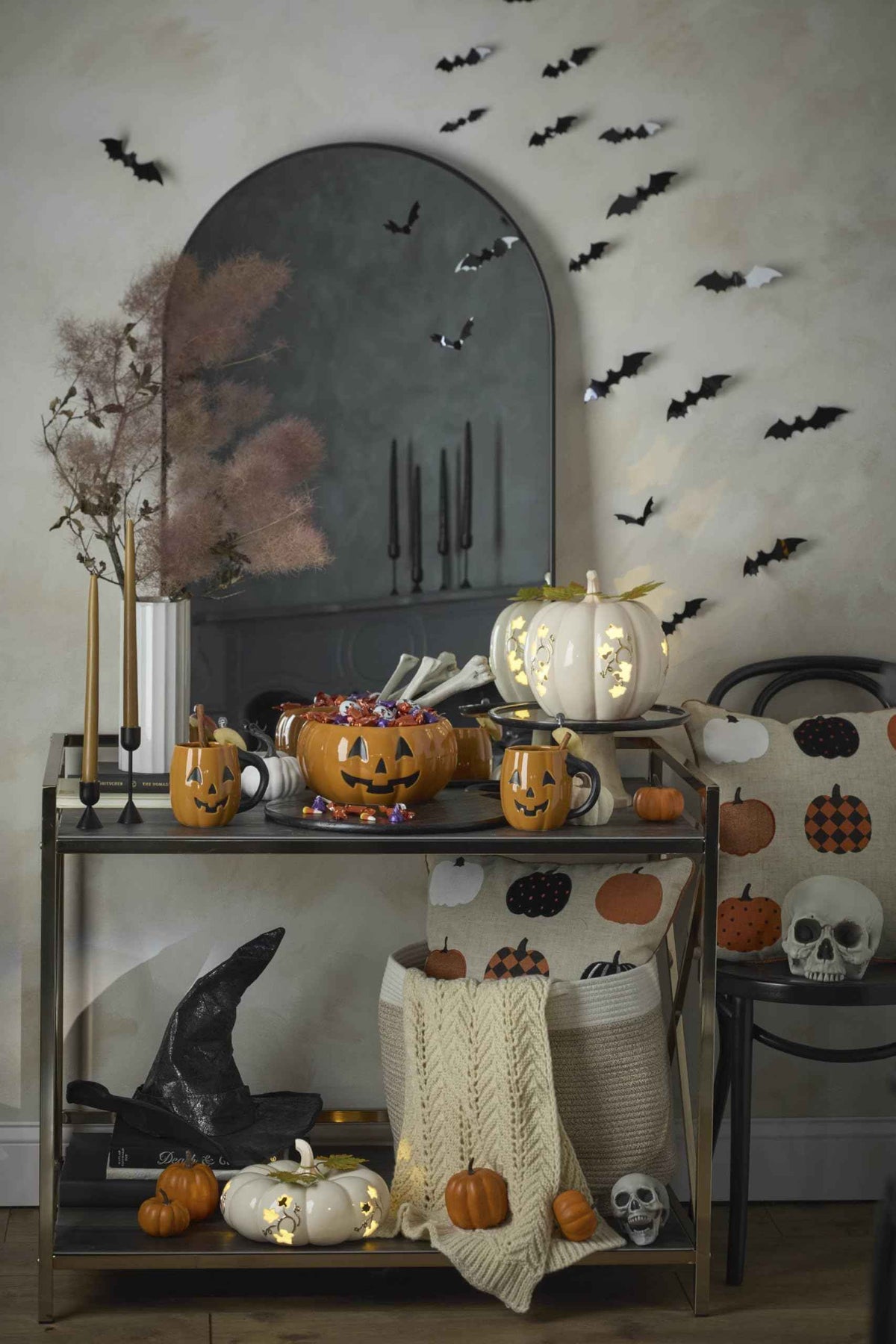 Lenox Harvest Lighted Pumpkin Small Halloween Centerpiece