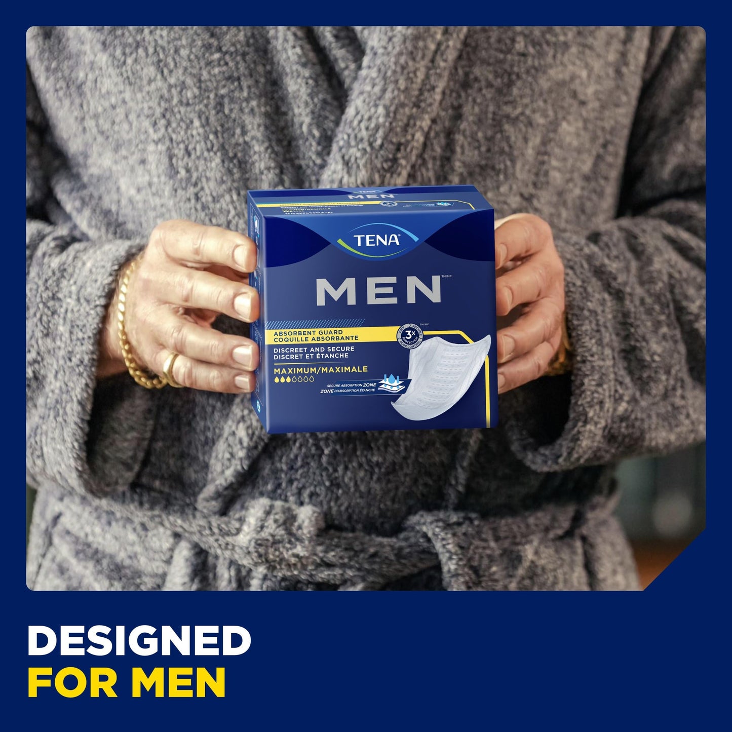TENA Men Incontinence, Discrete Disposable, Guards, Comfortable Fit, Maximum Absorbency Protection, Universal Fit, 48 Count 🍁 All In One Marketplace Canada