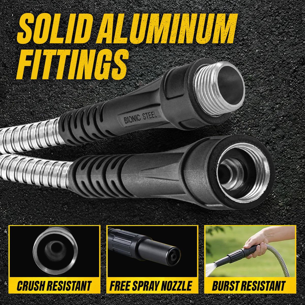 Bionic Steel Metal Garden Hose 100ft, Rust Proof 304 Stainless Steel Water Hose with Aluminum Fittings, Flexible & Heavy Duty Hose, Lightweight, Kink Free & Easy Coil Outdoor Hose - 2026 Model 🍁 All In One Marketplace Canada