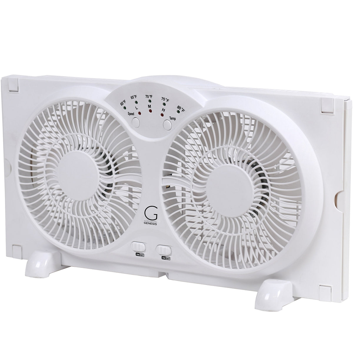 Genesis Twin Fan High Velocity Reversible AirFlow Fan, LED Indicator Lights Adjustable Thermostat & Max Cool Technology, ETL Certified, White (A1WINDOWFAN) 🍁 All In One Marketplace Canada