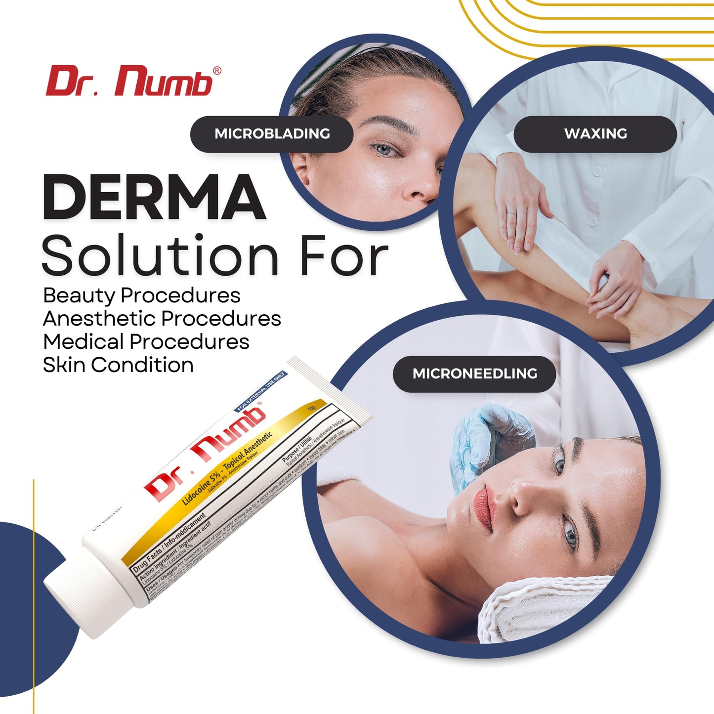 Dr. Numb Tattoo Numbing Cream 5% Lidocaine Topical Anesthetic Fast-Acting Pain Relief Cream for Tattoos, Piercing, Microblading, Microneedling, Waxing - Hemorrhoid Relief - 10 g 🍁 All In One Marketplace Canada